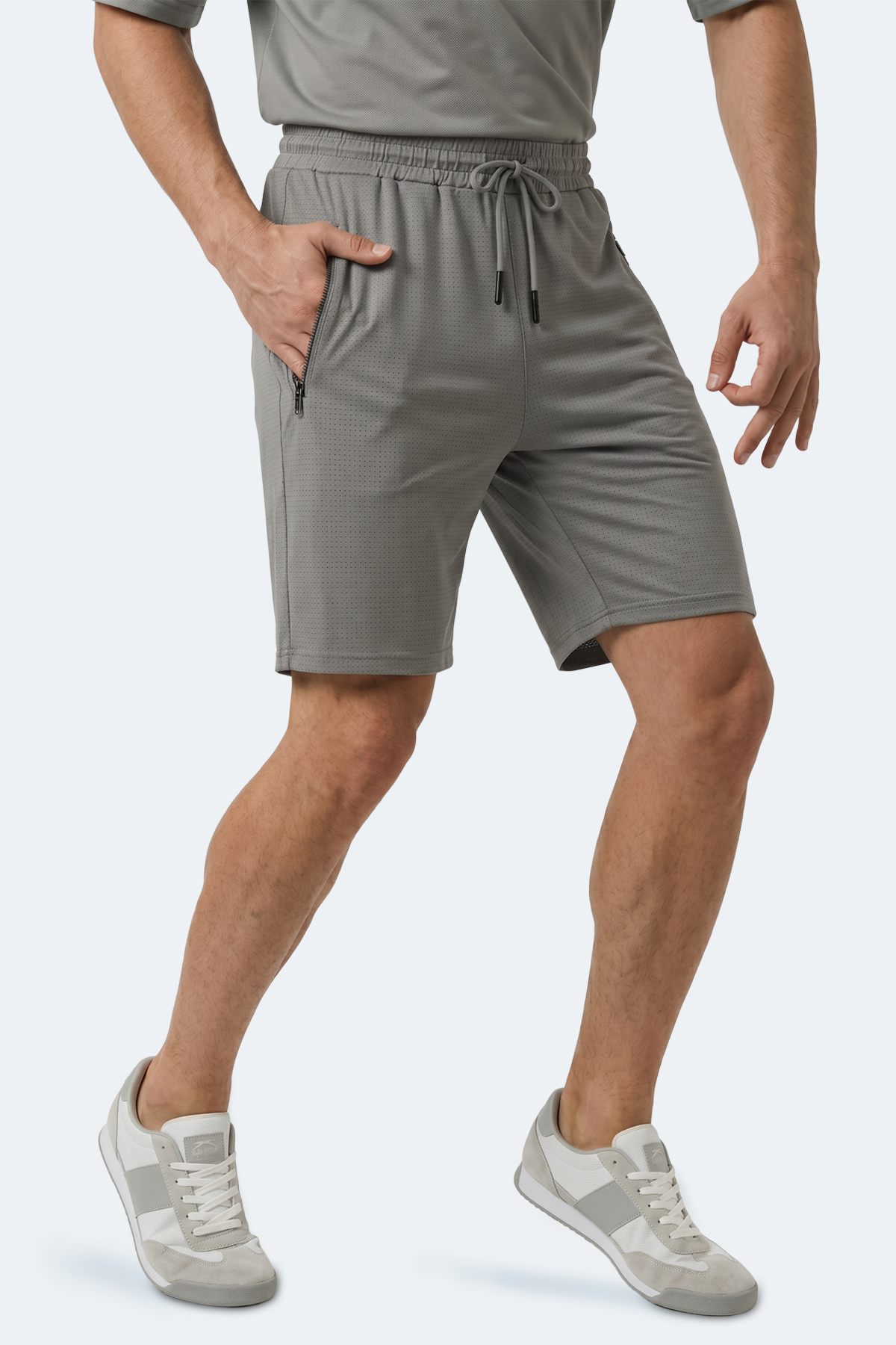 Slazenger HYPERBOLT I Erkek Cepli Fıtness Koyu Gri Şort görsel 6