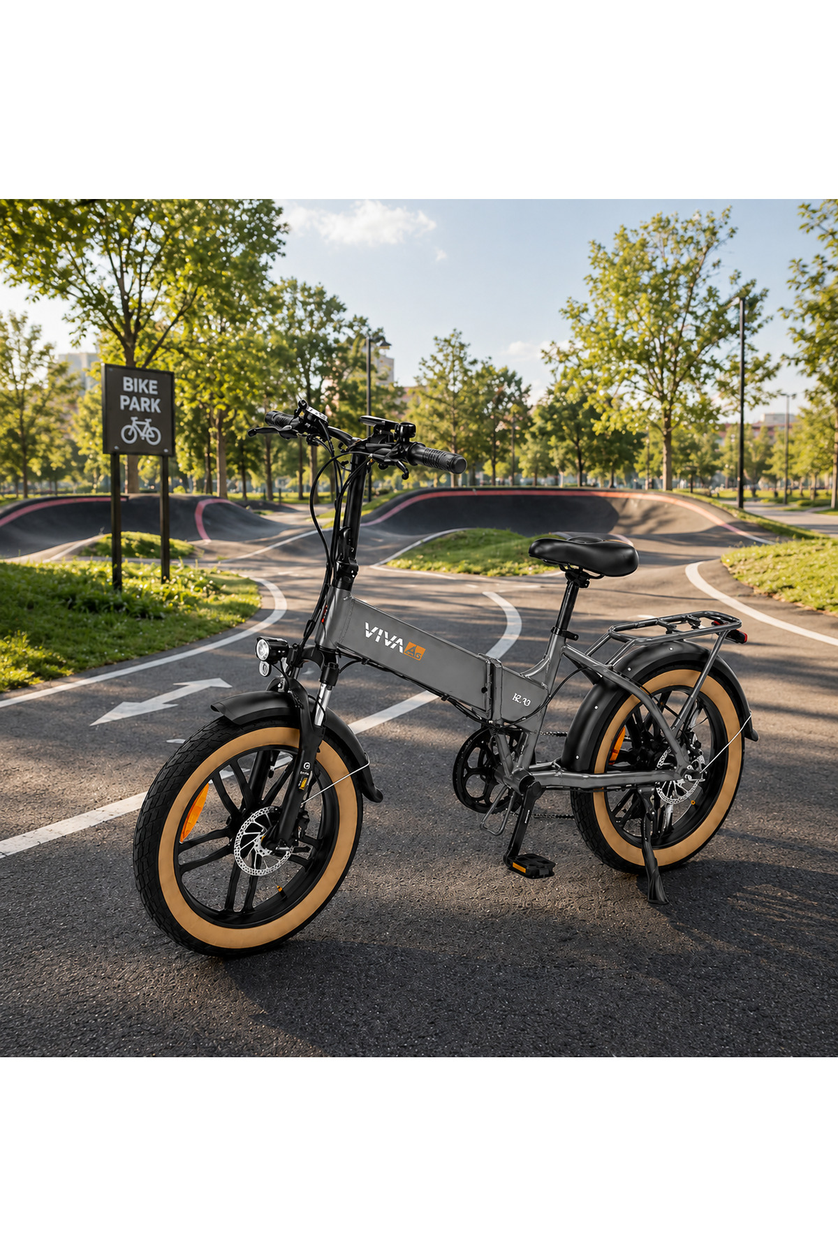 AsVIVA BZ10 20 Jant Fat Bike Elektrikli Bisiklet-Gri