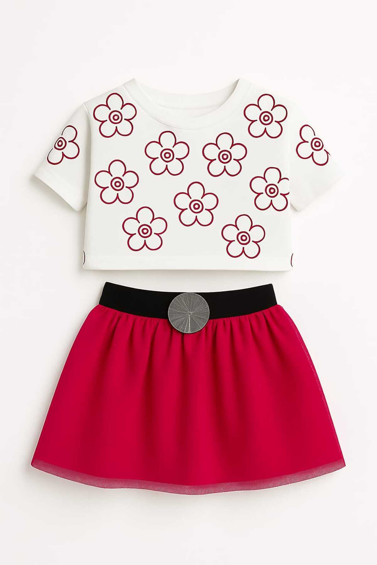 ozbaby.com Summer Baby Girl Set with Mini Tulle Skirt 100% Cotton T-Shirt