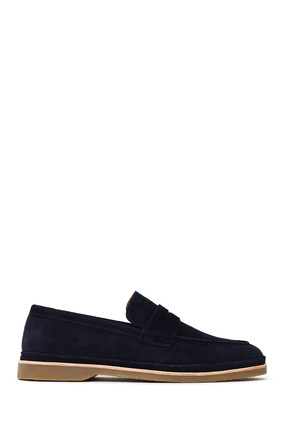 Derimod Erkek Lacivert Süet Deri Loafer 26SFD621610