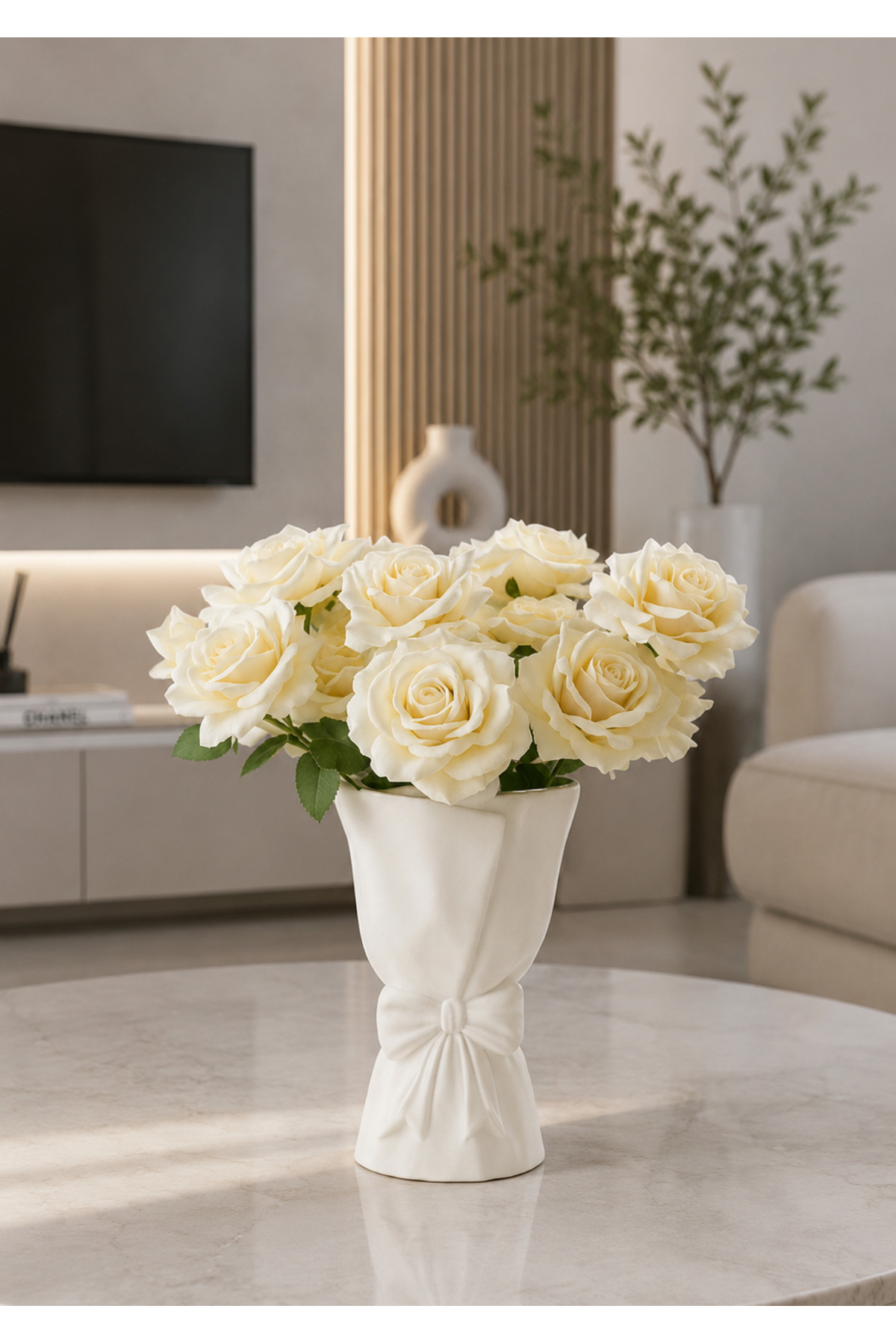 Nordic Large Bouquet Vase Trinket Flowerbed Decorative Bow Vase 20×10