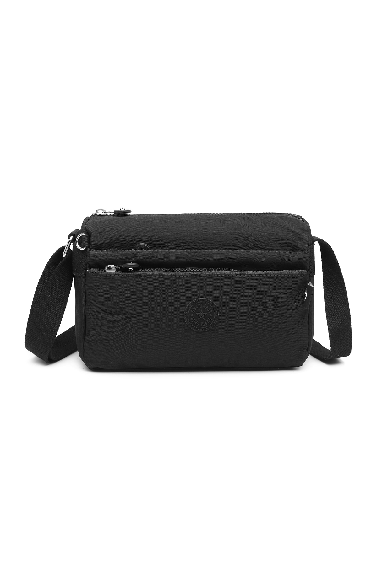 SMART BAGS Günlük Küçük Boy Su Geçirmez Hafif Krınkıl Kumaş Kadın Çapraz Çanta Siyah