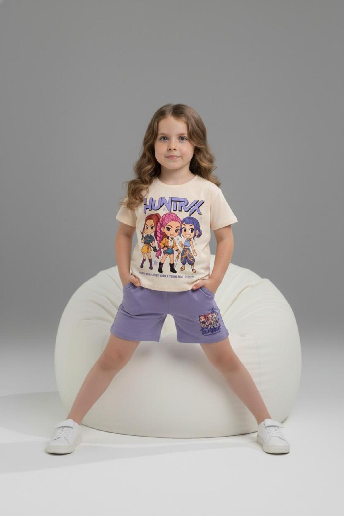 Generic Brands Printed Girls' T-Shirt and Shorts Set 1013