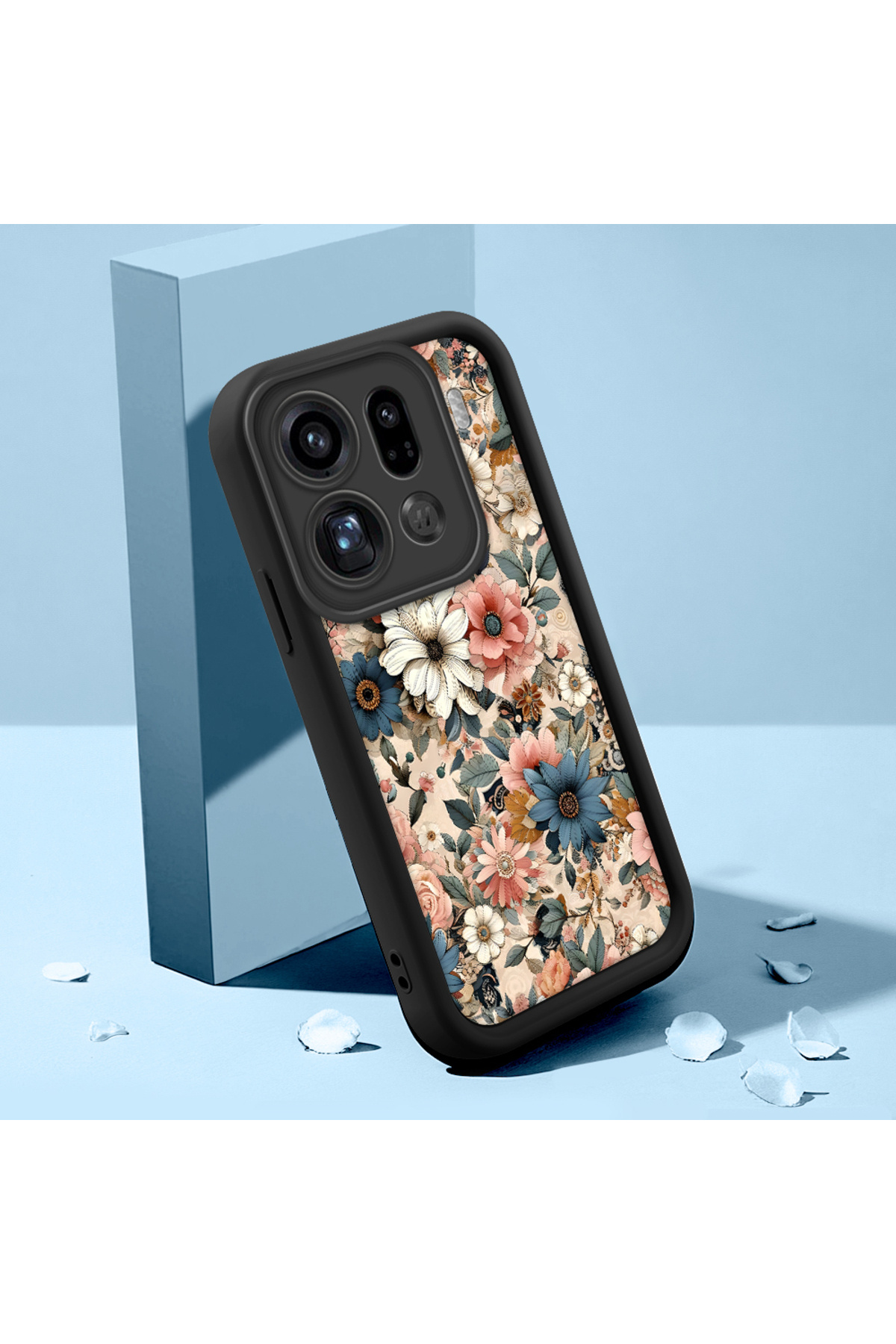 OPPO Find X9 Pro 5G Compatible floral Black Pattern camera protective case Silicone Couple Phone Case