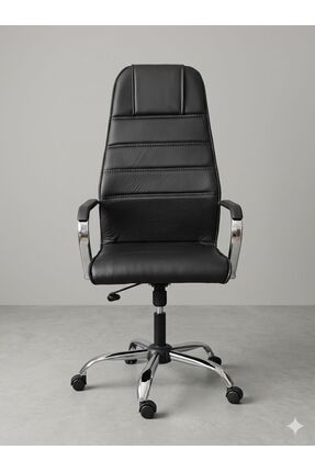 OFİSCORE Müdür Ofis Koltuğu, Yönetici Ofis Koltuğu, Siyah Deri, Krom Ayak, Yü...