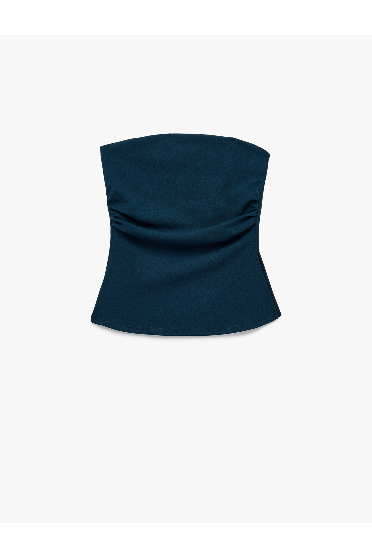 Koton Slim Fit Bel Vurgulu Drape Detaylı Straplez Top görsel 3