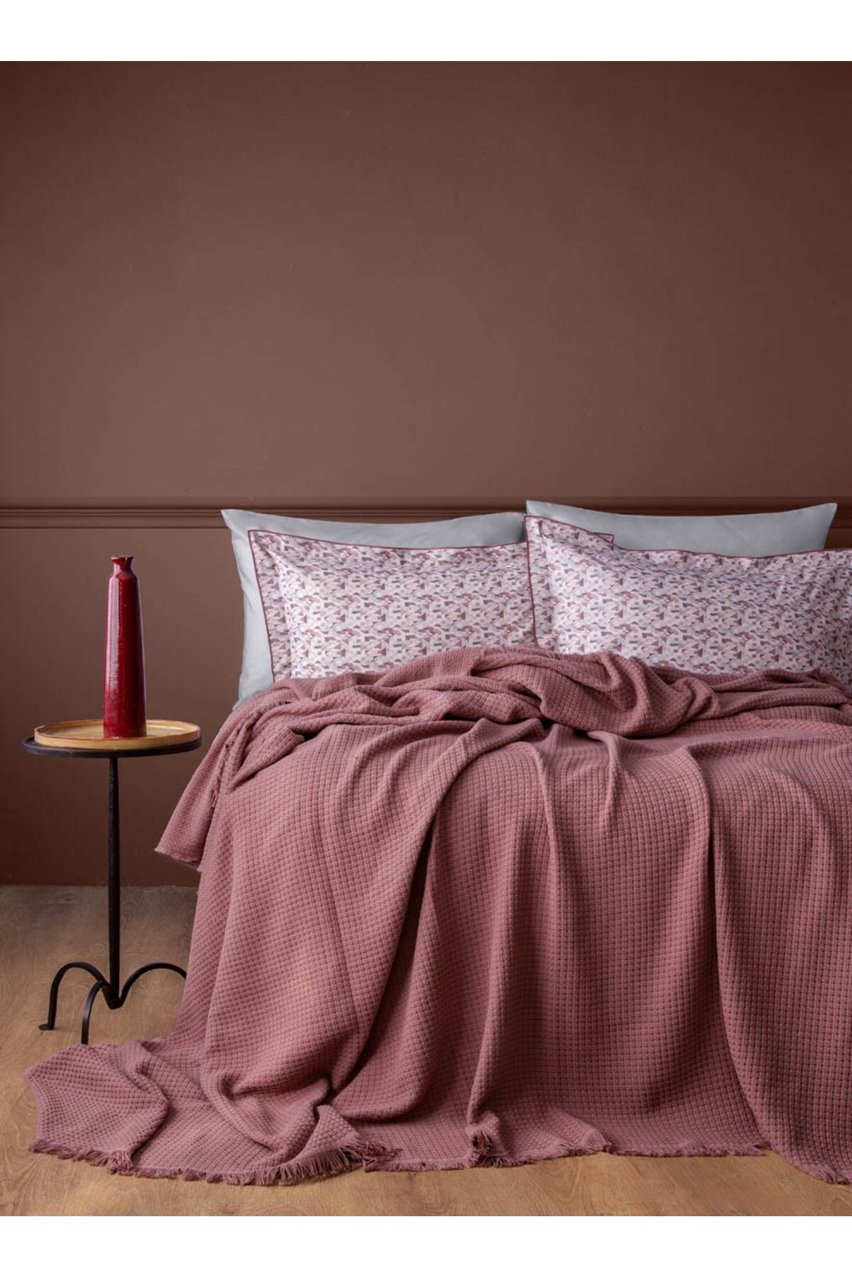 Apricitas HOME Çift Kişilik Pike Takımı Miles Pembe - Fiyatı