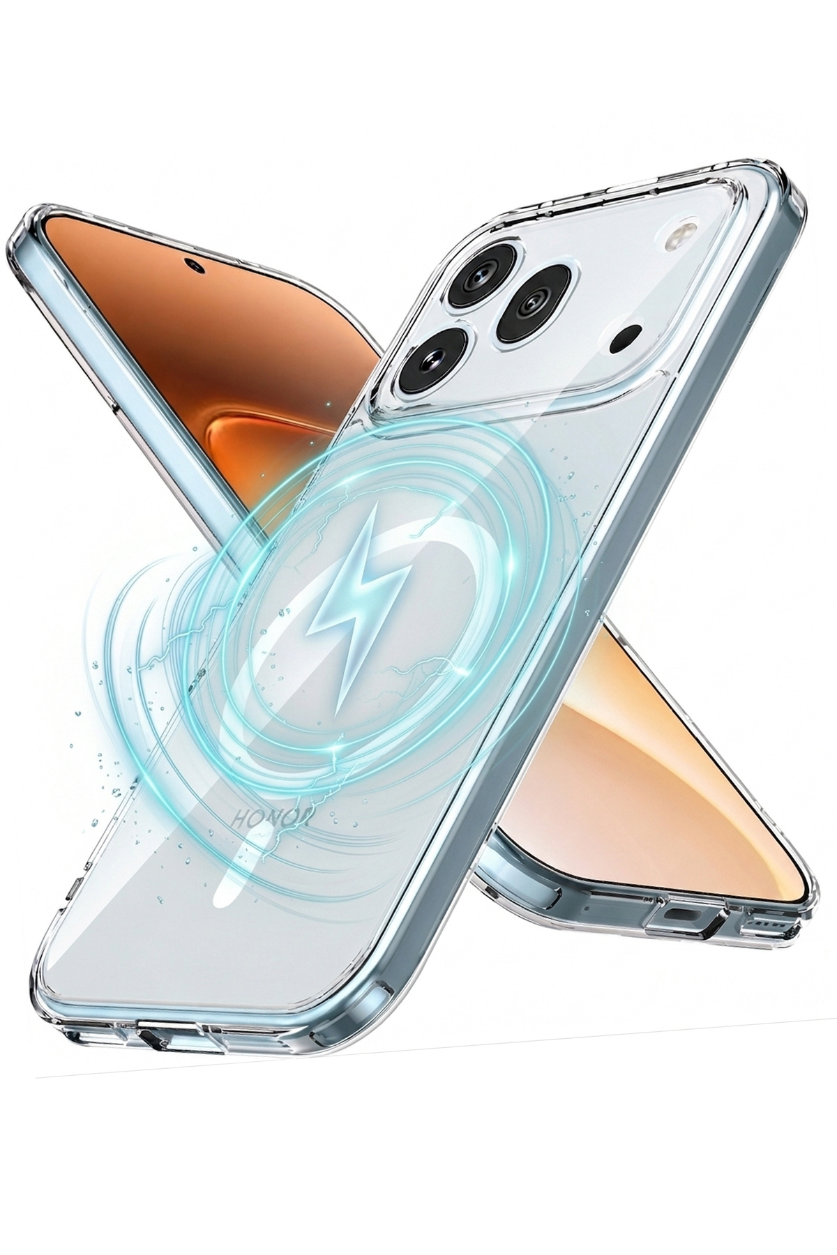 Transparent Magsafe Wireless Charging Supported Non-Yellowing Hard Case Compatible with Honor 600 Pro