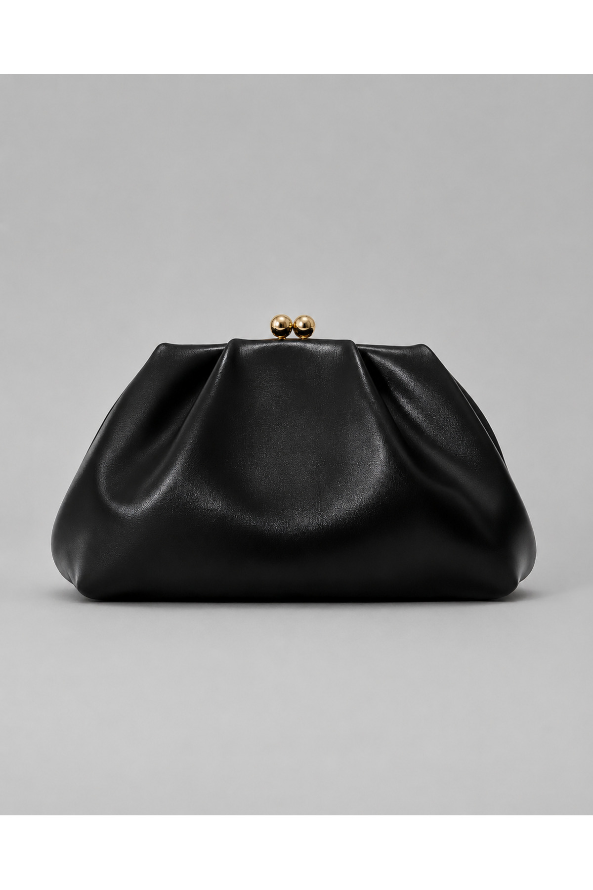 mossi Siyah Burslu Drapeli Zincirli Abiye Çanta Clutch Portföy Çanta görsel 4