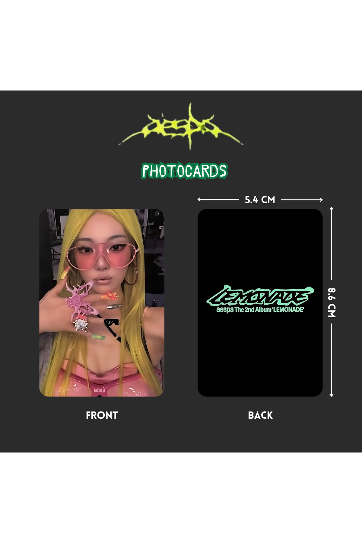 Kpop Dünyasi AESPA '' Lemonade '' Lemonade Ver. Photocards Set