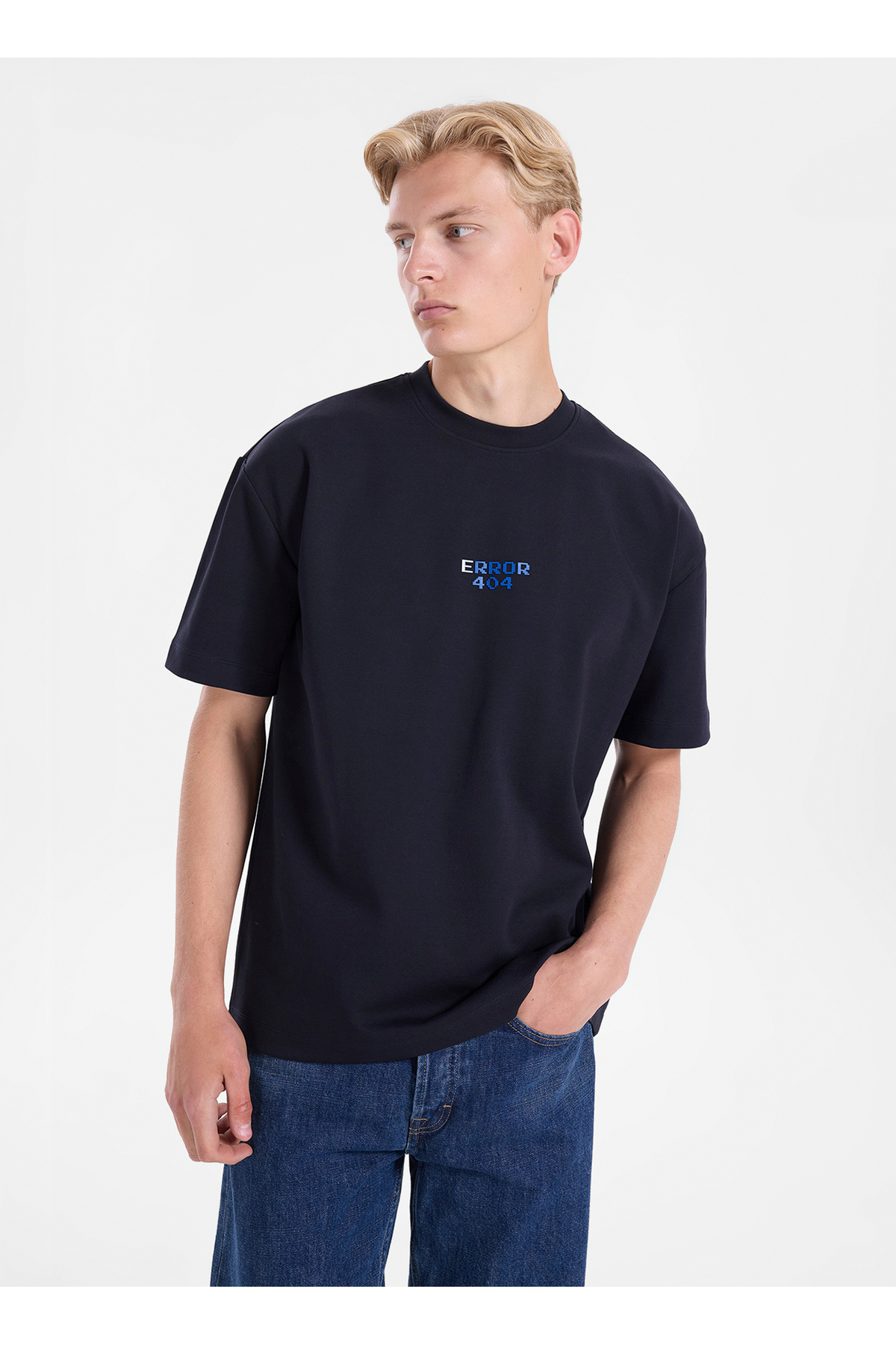 GMG FIRENZE Lacivert Erkek Regular Fit Yazı Baskılı T-Shirt