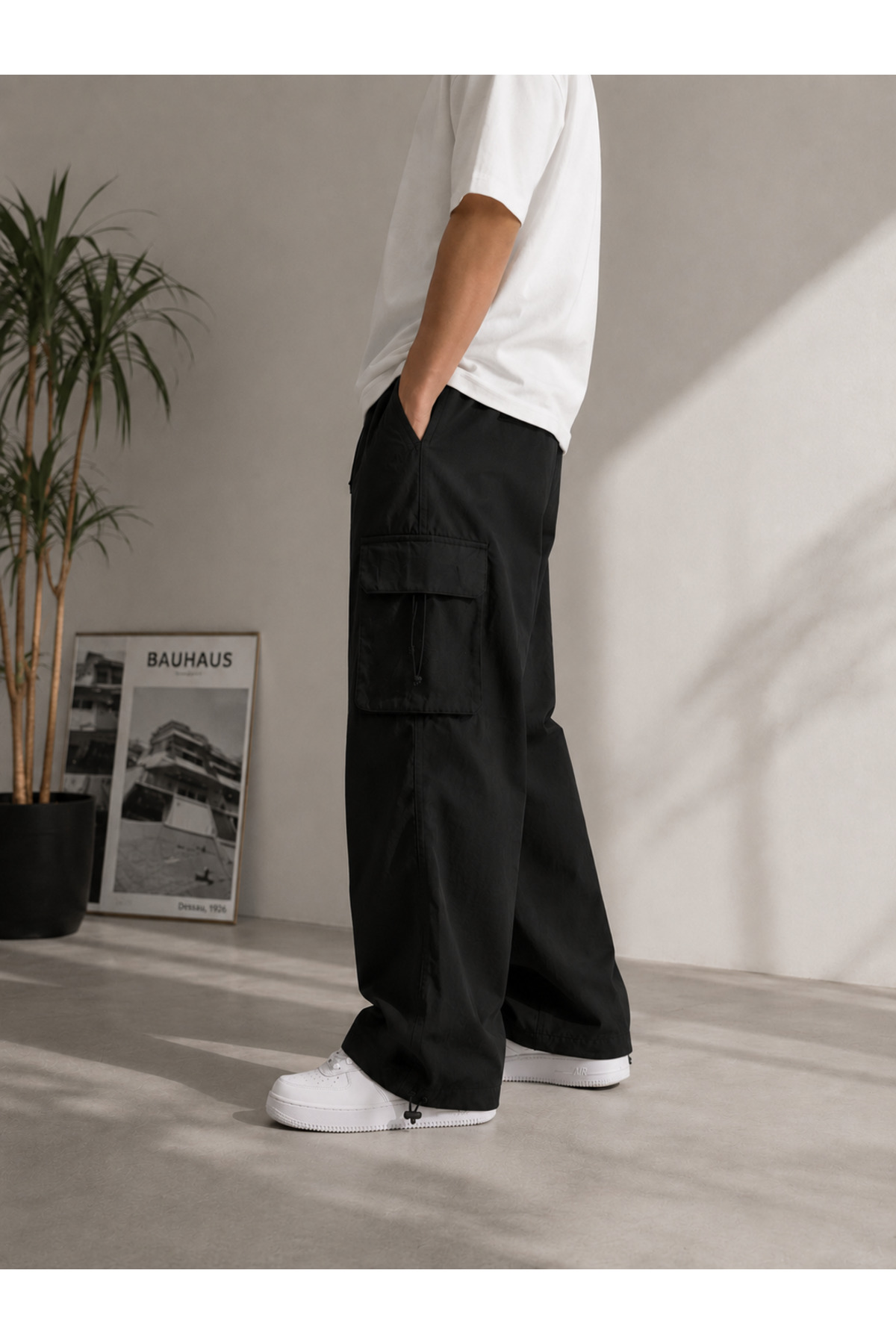 Blackout Wide Leg Kargo Pantolon — مشکی GRW-OBS-302 — تصویر 3 از 5