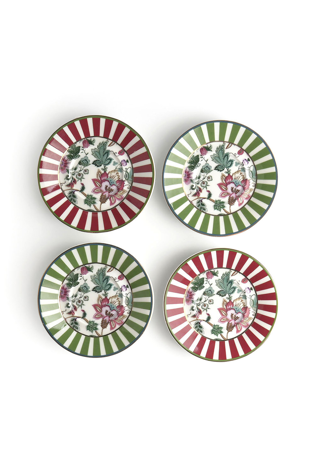 Lucky Art Madeline Bone 4-Piece Tea Plate Set 13 cm