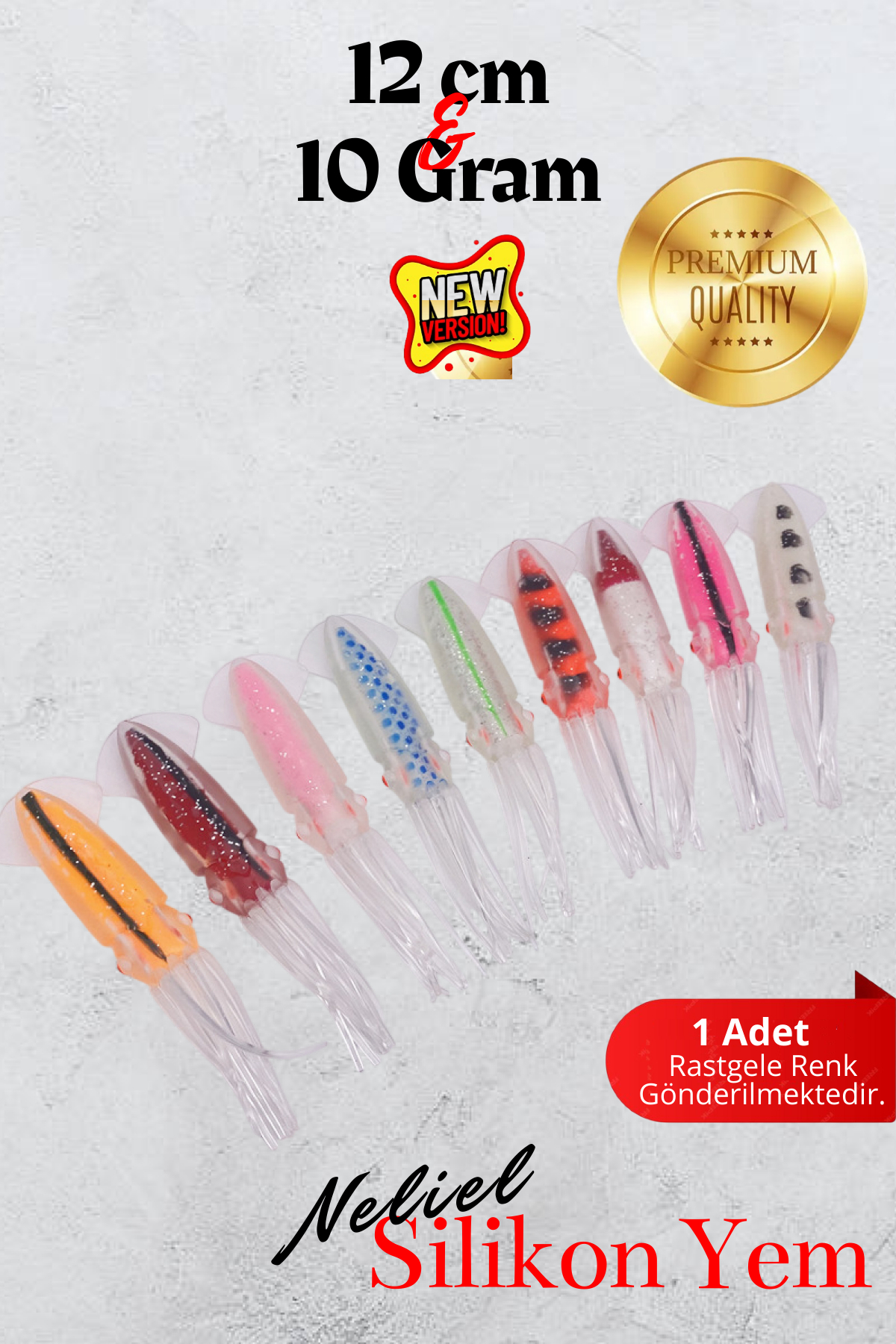 12cm 10gr Soft Silicone Artificial Calamari