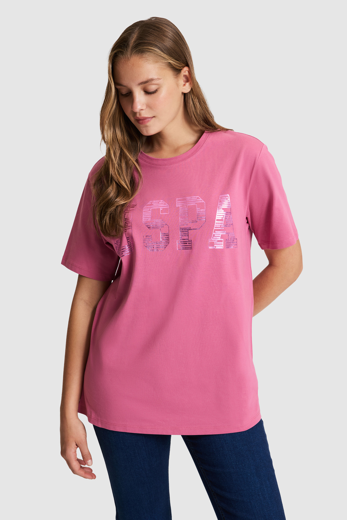 U.S. Polo Assn. Women's Fuchsia Basic T-Shirt 50321690-Vr023