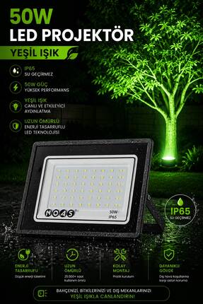 Noas 50 WATT LED PROJEKTÖR - YEŞİL