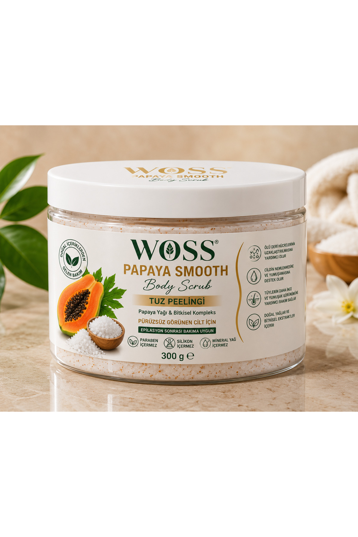 Woss PAPAYA SMOOTH BODY SCRUB 300 G. — WOSS10001