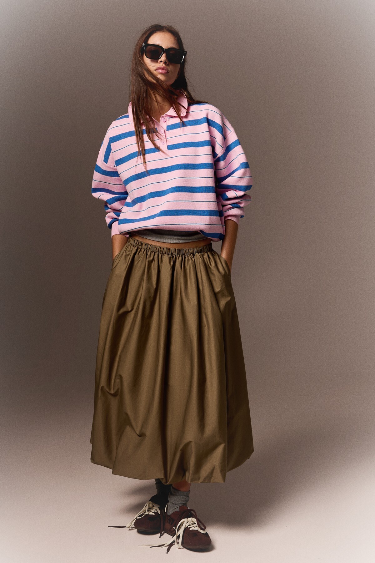 Bershka Oversize polo yaka kazak görsel 4
