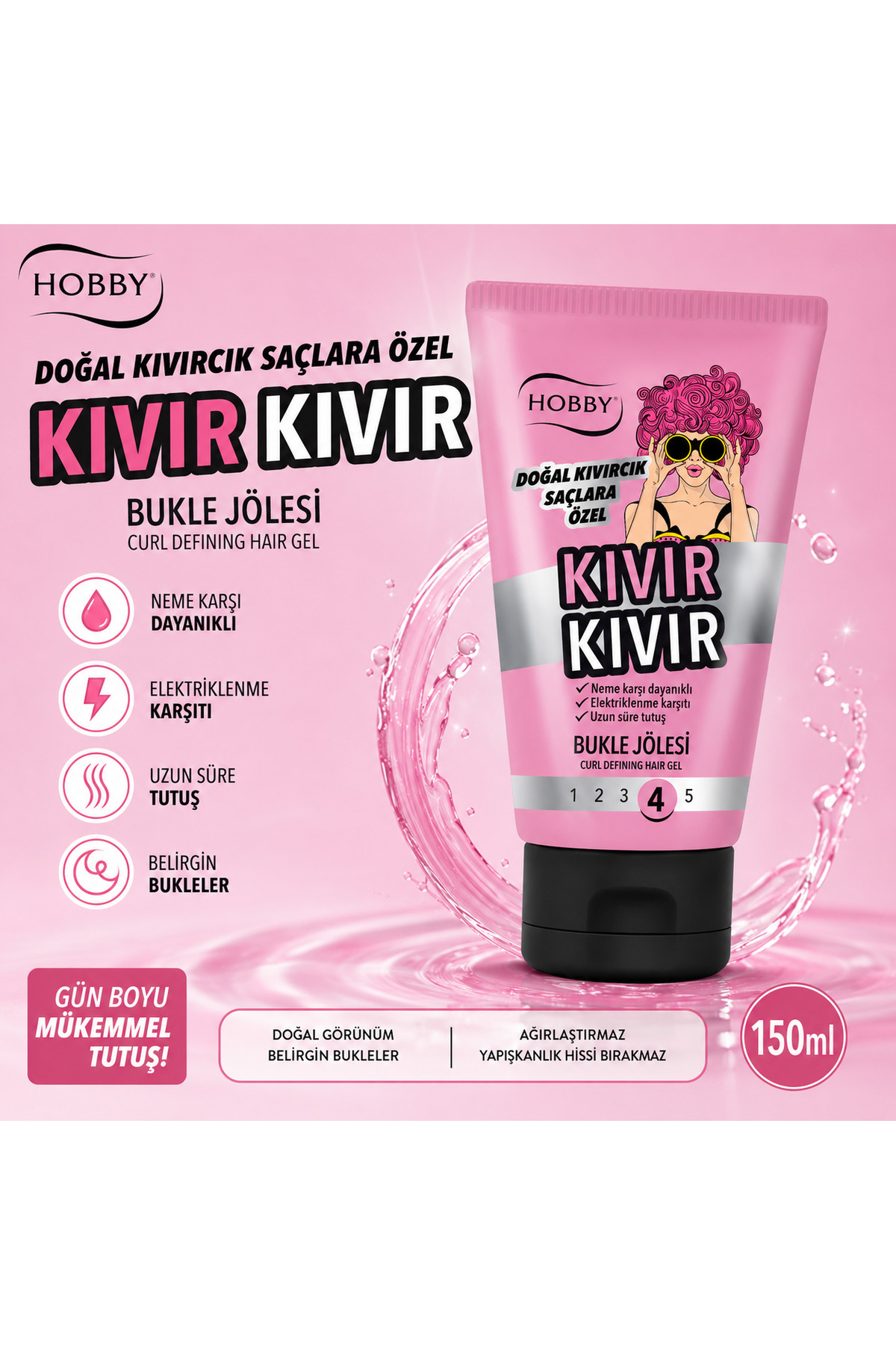 Hobby Doğal Kıvırcık Saçlara Özel Bukle Jölesi 150 ml 1 Adet — NCF--Kıvır1