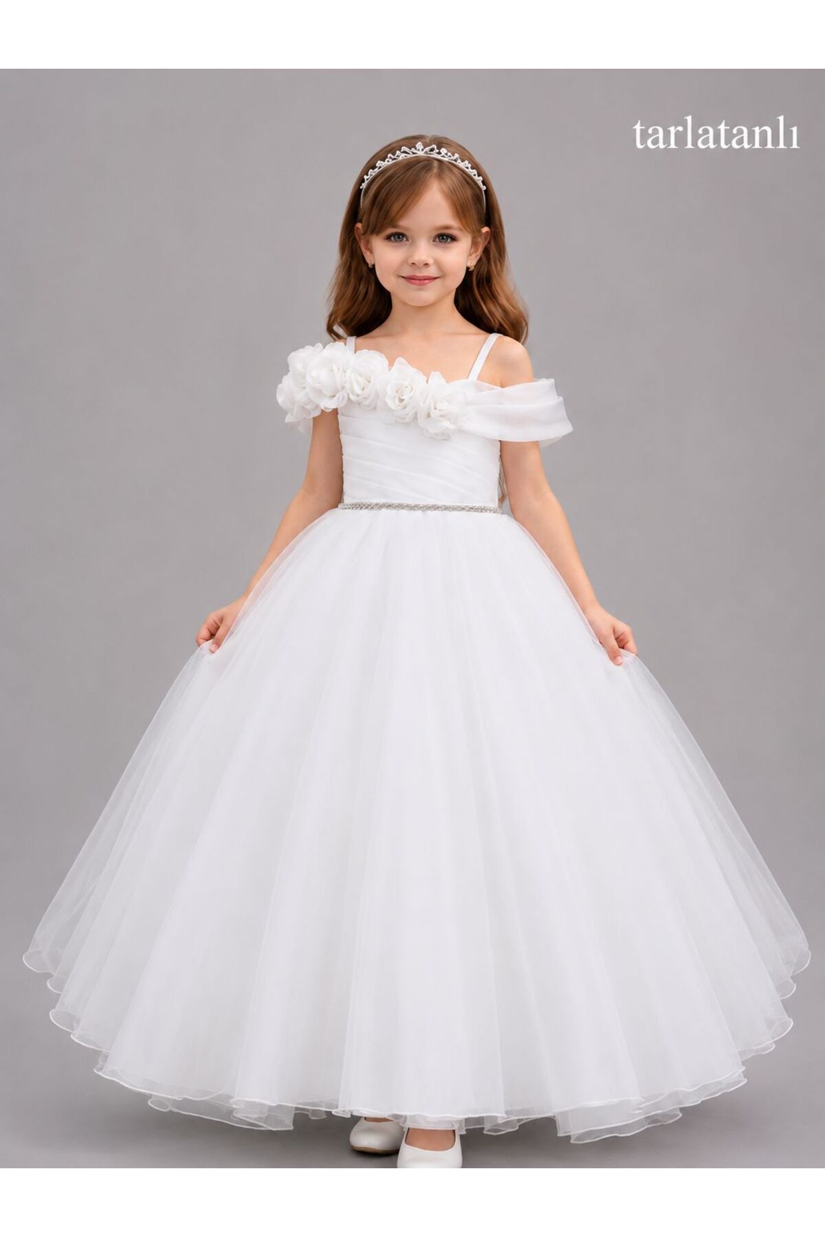 GLY STORE KIZ ÇOCUK KAROLİN TARLATANLI GELİNLİK ABİYE & GELİNLİK