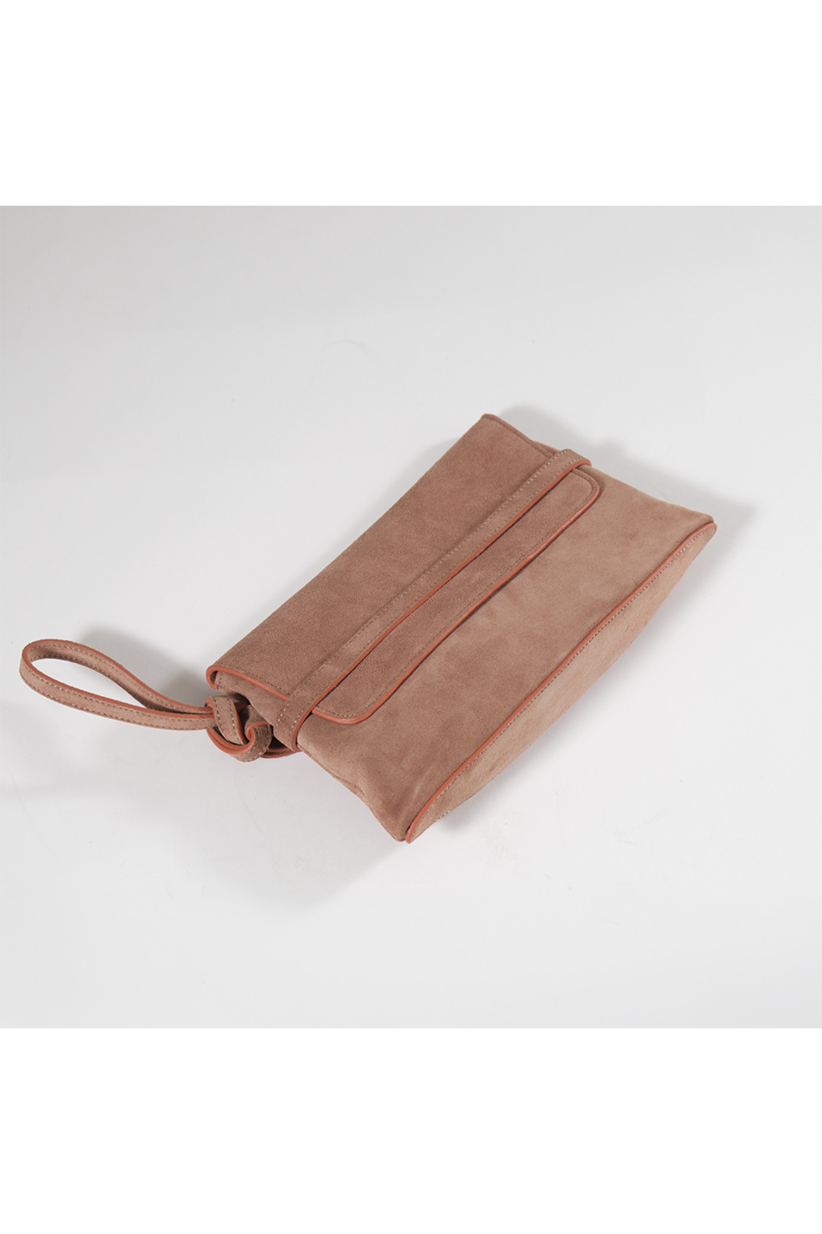 BEGRA ATELIER BEGRA Elara %100 Hakiki Süet Clutch Çanta - Bej (Desert) görsel 5