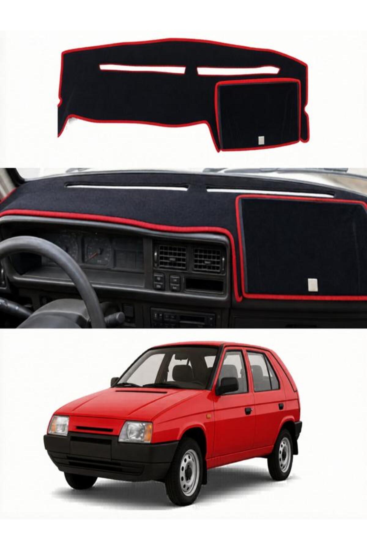 e-biz Skoda Favorit (1987-1995) Uyumlu Torpido Koruma Örtüsü Oto Kılıfı Siyah - Kırmızı