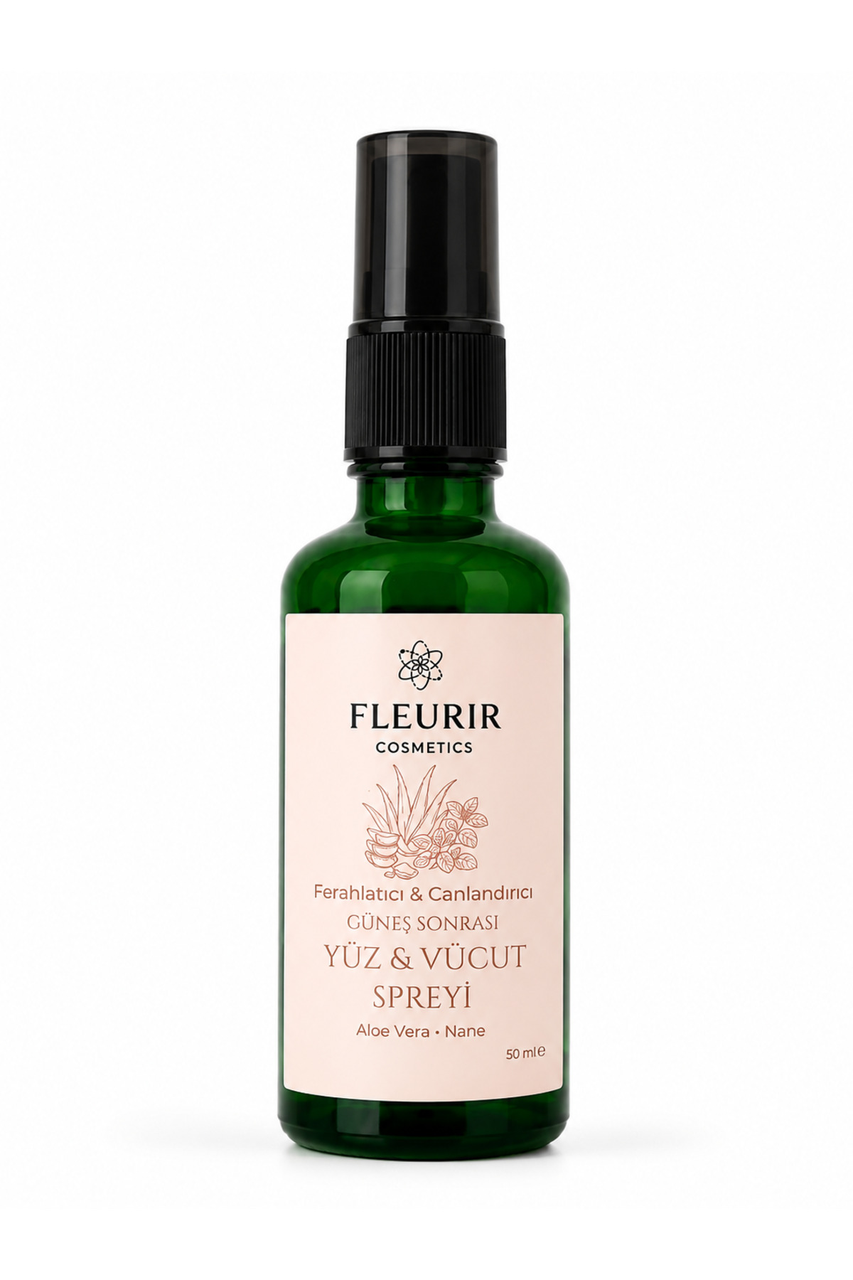 Fleurir Doğal Güneş Sonrası Yüz & Vücut Spreyi 50 ml | Aloe Vera & Nane İçerikli Ferahlatıcı Bakım Spreyi — DGNSS