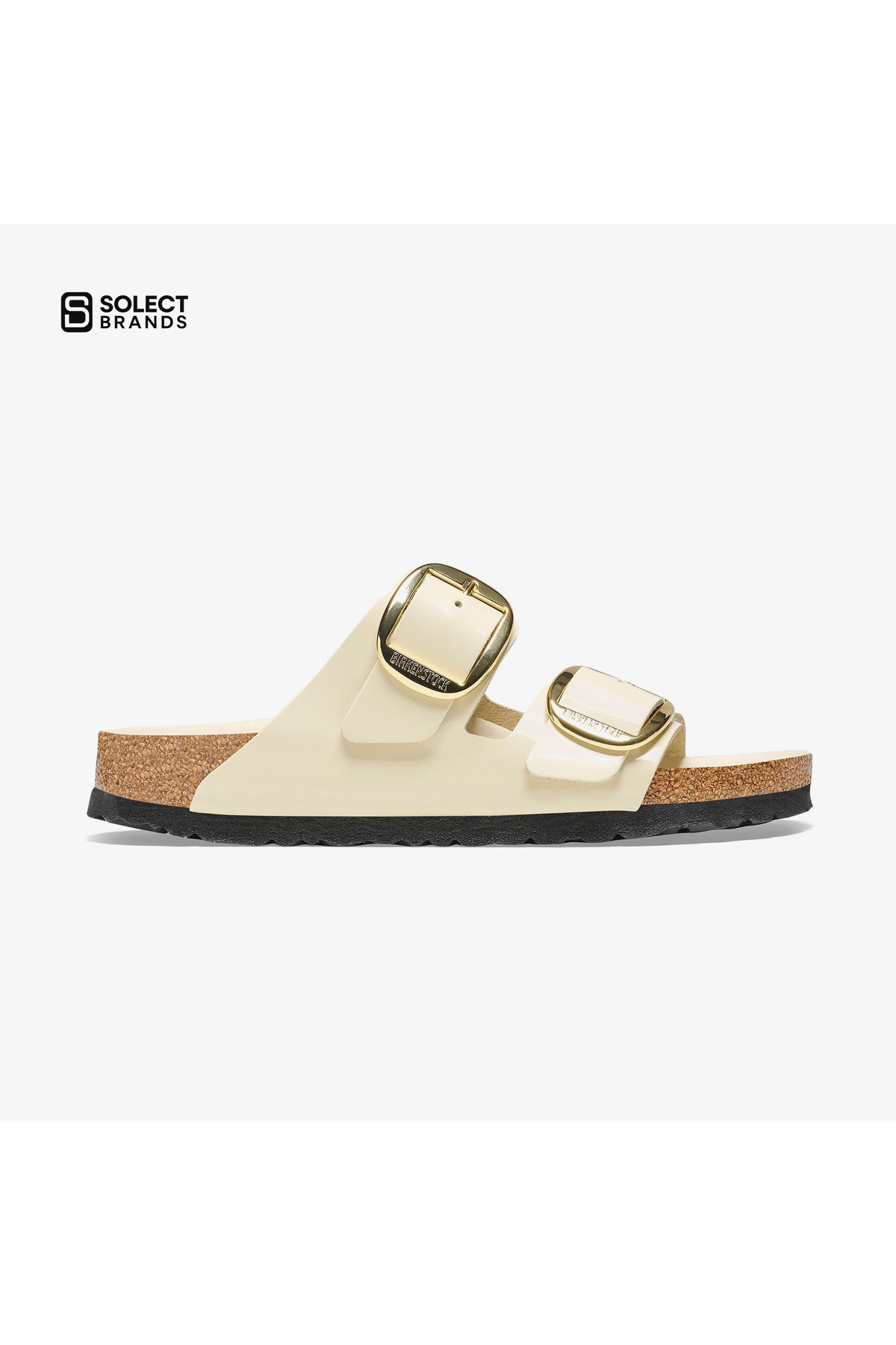 دمپایی کرم زنانه آریزونا بیگ باکل NL با درخشش بالا کد 1026128 بیرکن استاک دمپایی Birkenstock