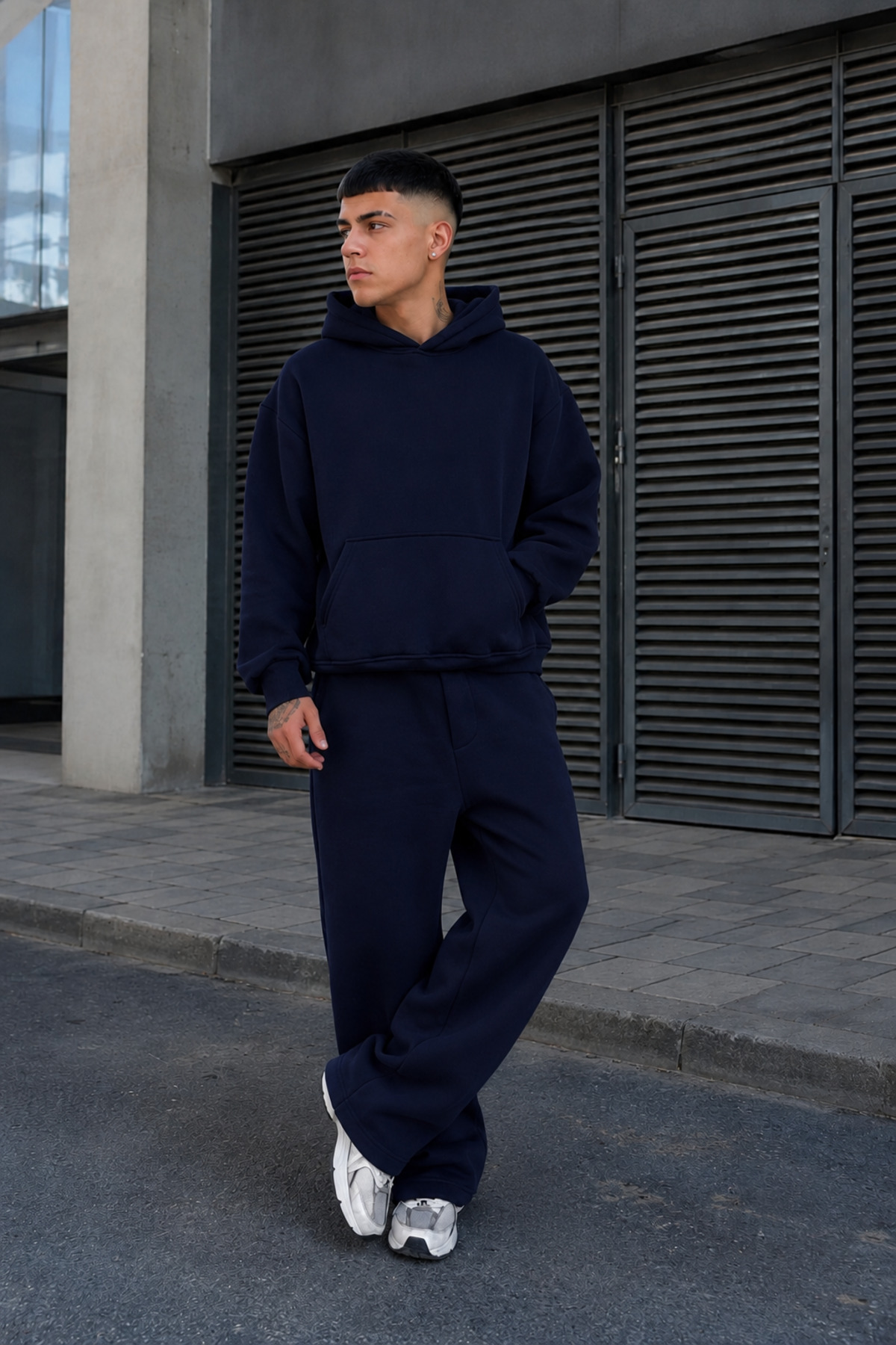 ERKEK Premium Oversize Hoodie Eşofman Takımı Unisex Mevsimlik Rahat Eşofman Takımı — سرمهای Brnsftk3
