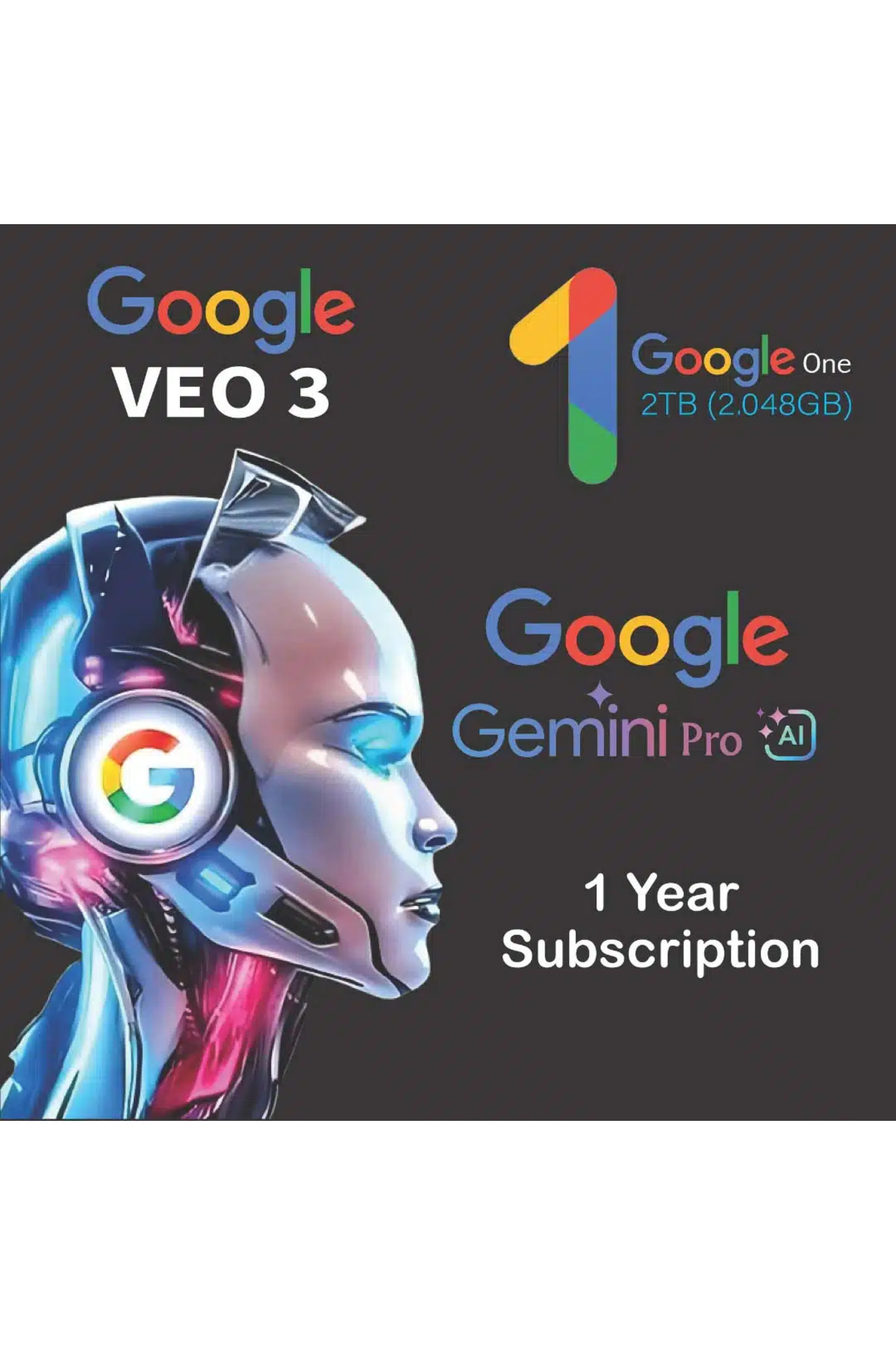 Google Gemini Pro Ai - 12 Aylık Gemini Pro Ai Üyelik Kodu + 2 TB