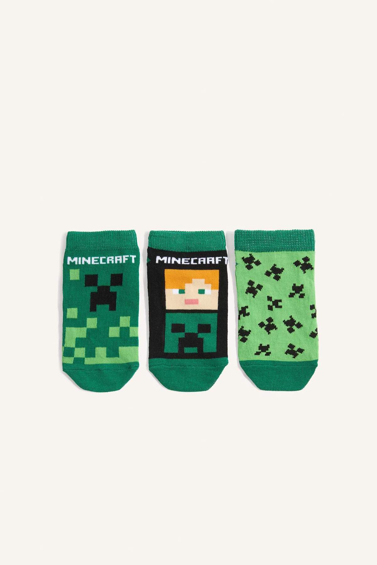 Minecraft 3'lü Pamuklu Patik Çorap Erkek Çocuk I1011A8NS