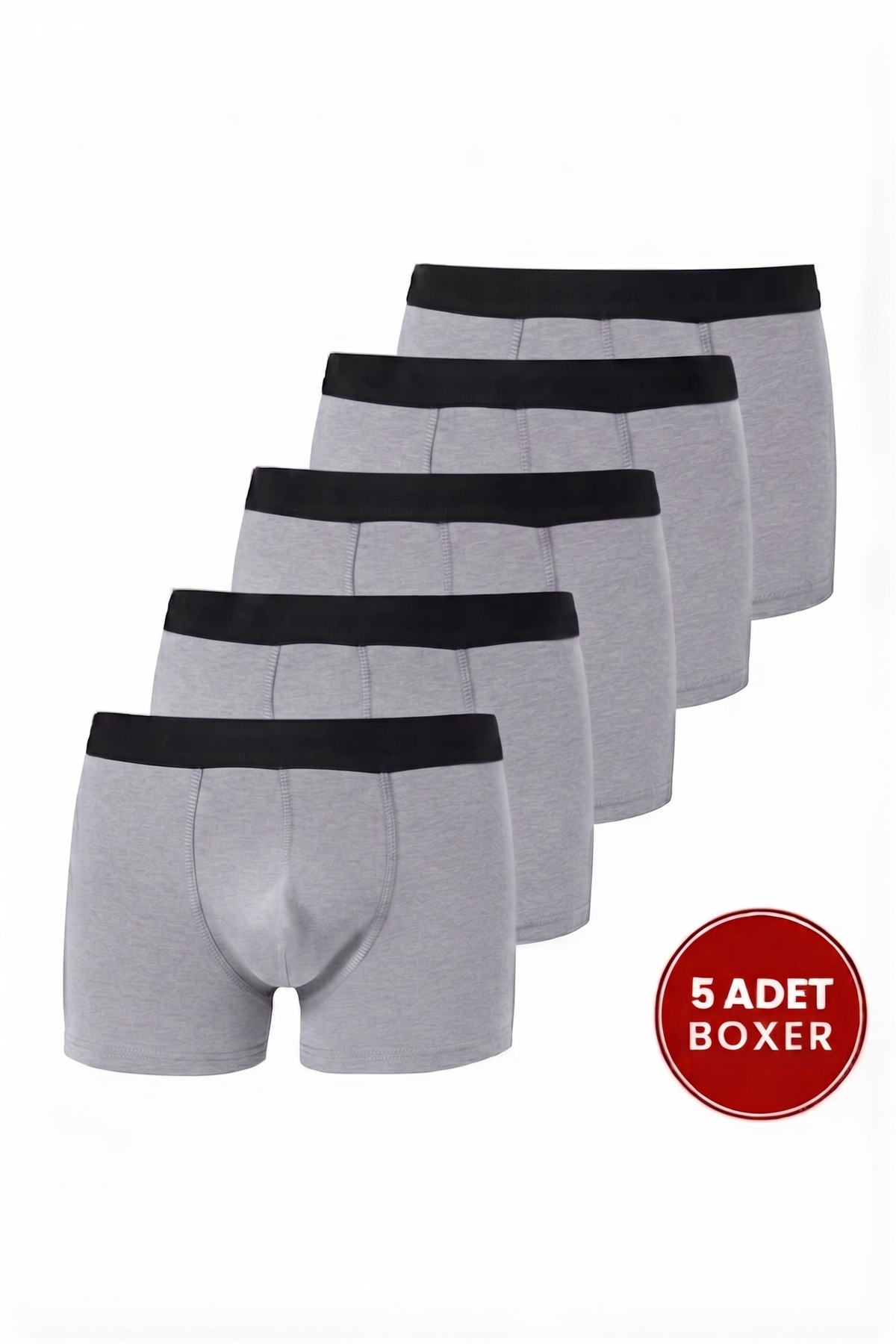 NACAR STORE Men's 5-Pack Cotton Lycra Stretchy Gray Boxers
