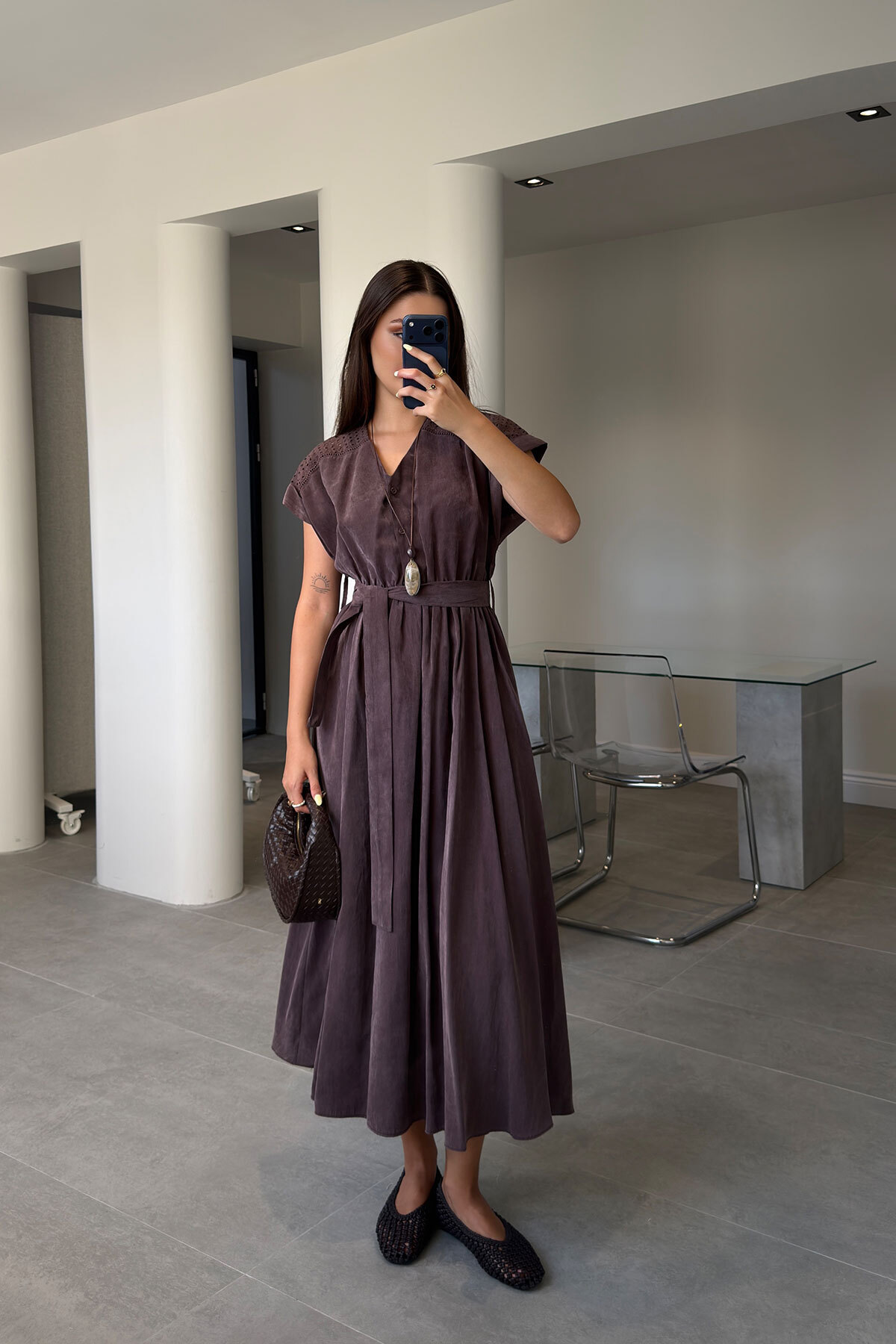 MAGARDE Mila Tensel Dress - Brown