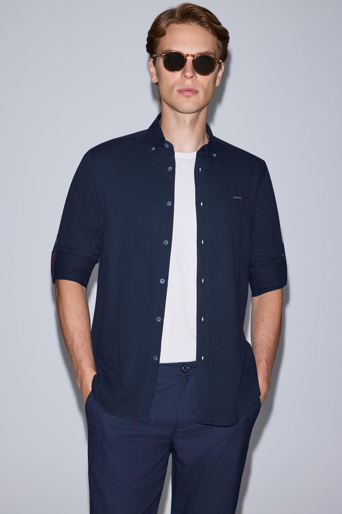 U.S. Polo Assn. Erkek Gömlek — سرمه‌ای 50320208-VR033