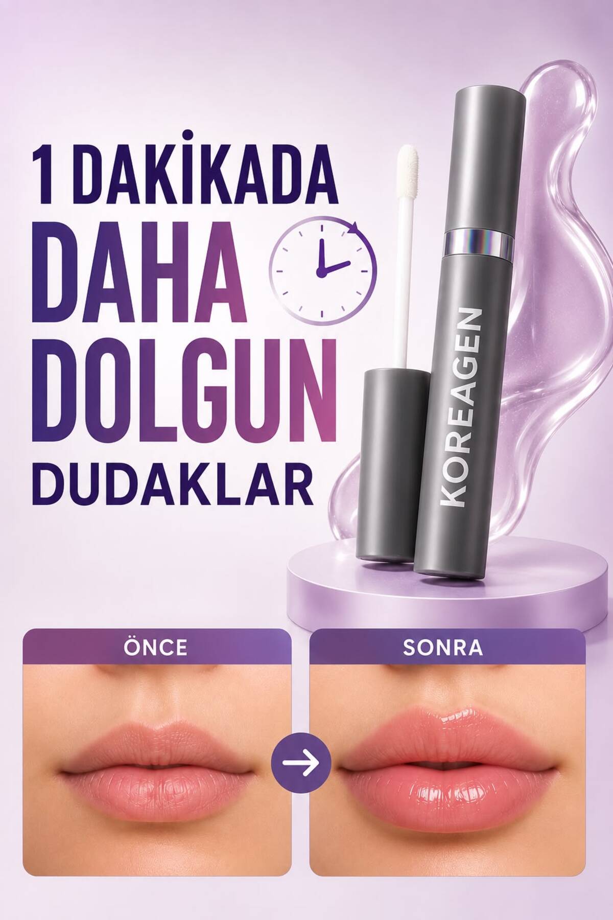 Koreagen Dudak Dolgunlaştırıcı Lip Plumper Collagen Lip Plumper Dudak Dolgunlaştırıcı Gloss Dudak Dolgunlaştırıcı Serum Dudak Bakım Ürünü