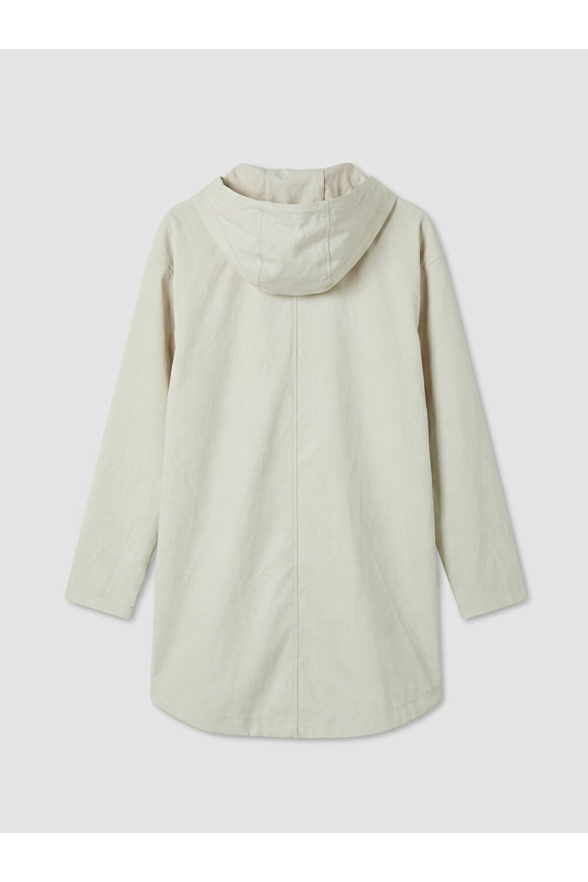 LC Waikiki LCW Modest Bej Kapüşonlu Kadın Yağmurluk görsel 6