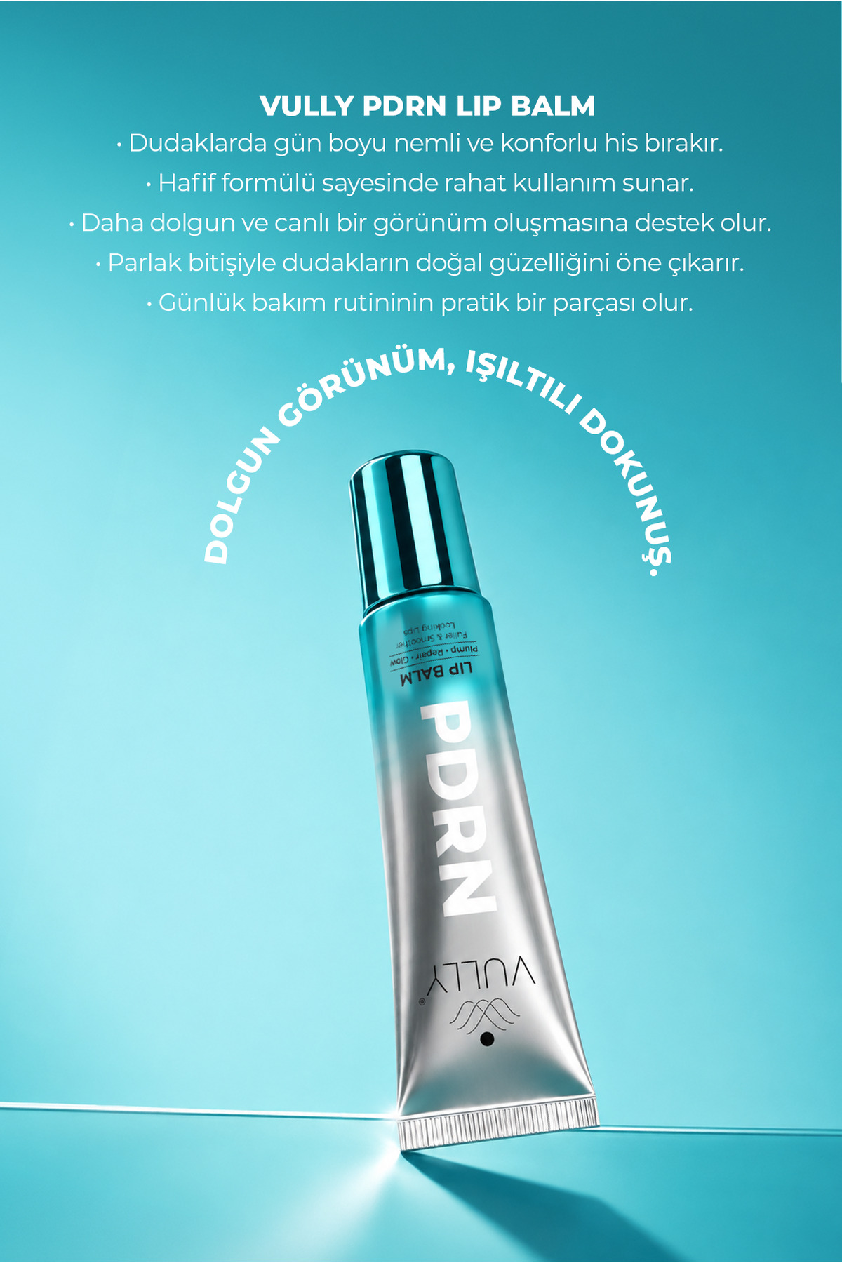 PDRN Glow Lip Balm | Şeffaf, Cam Görünümlü Parlaklık Veren, Dolgunlaştırıcı ve Onarıcı Dudak Bakım Balmı | PDRN, Hyalüronik Asit & Peptit İçeren 10 ml — بی‌رنگ Dudak Lip Balm — تصویر 3 از 6