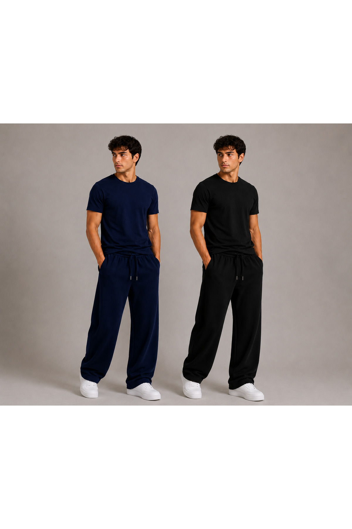 JARVİN 2^Li Erkek Oversize Eşofman Altı Rahat Kalıp Günlük Şıklık ve Konfor Bir Arada Lounge Wear görsel 2