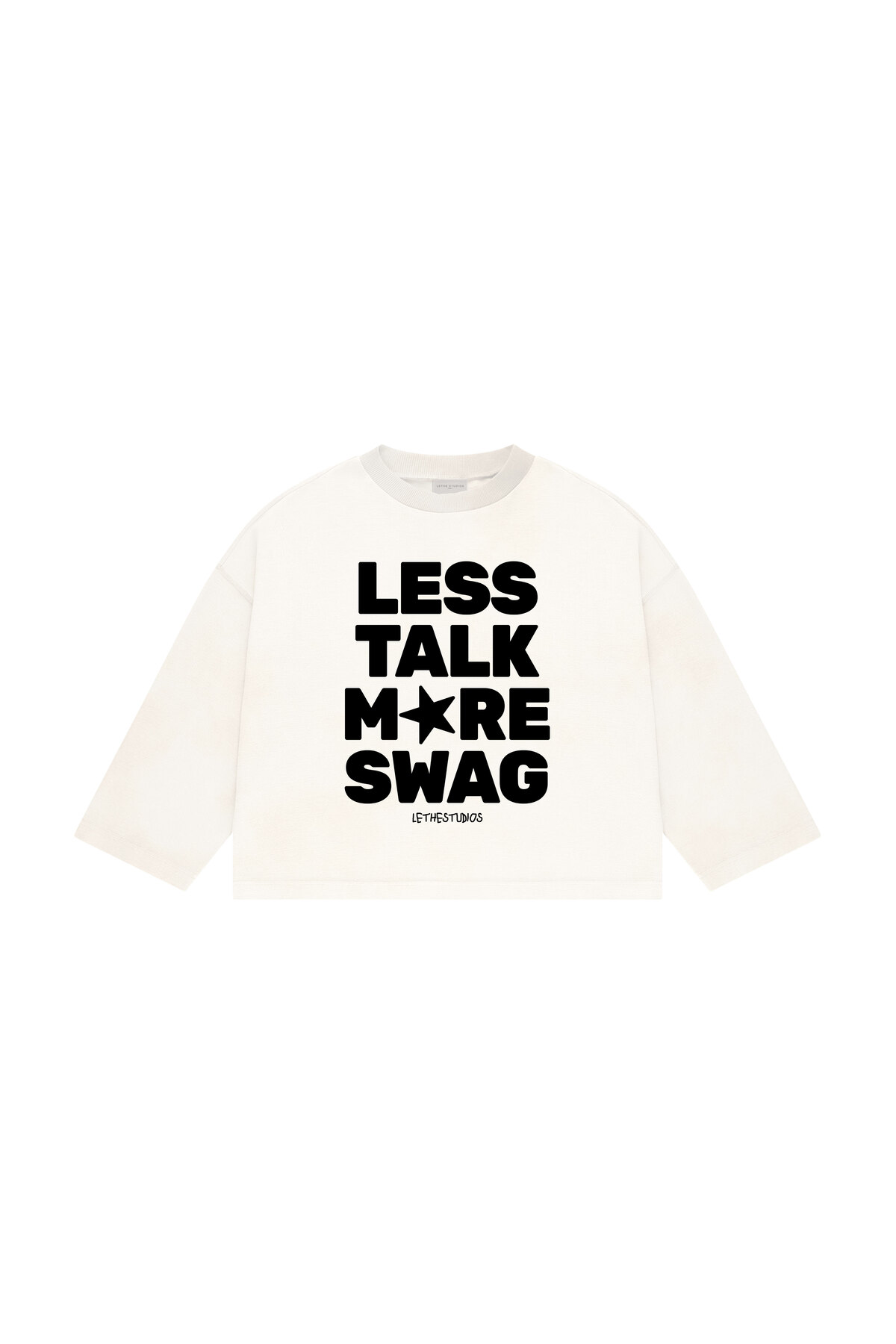 lethestudios More Swag Baskılı Uzun Kollu Basic T-Shirt