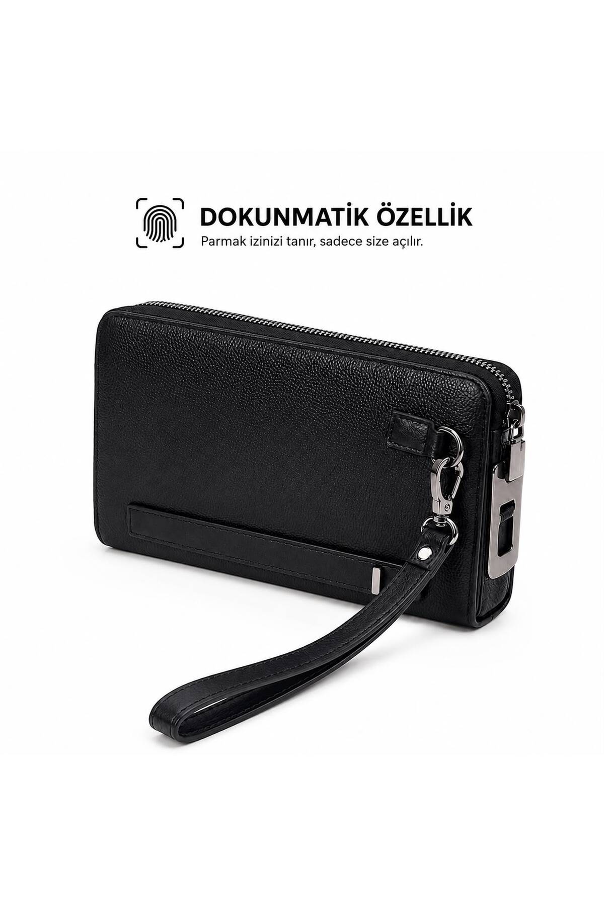 CE-YIL DERİ ÜRÜNLERİ hakiki deri dokunmatik parmak izli kilit el çantası görsel 2