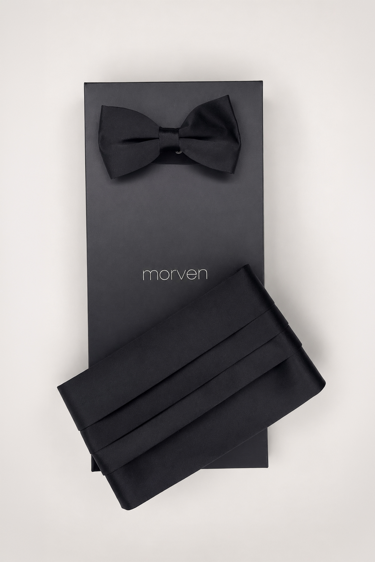 Morven Erkek Siyah Kutulu Papyon Kuşak Seti görsel 2