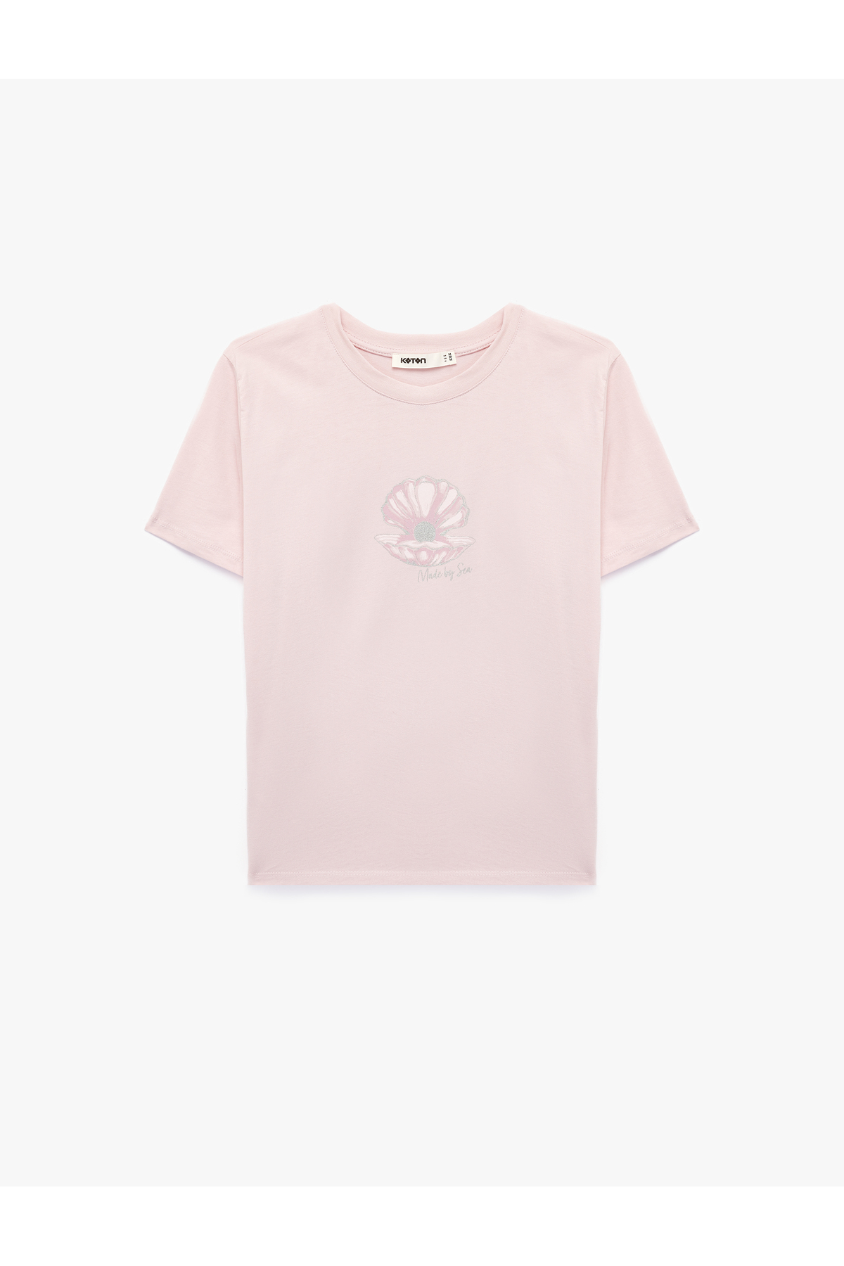 Koton Cotton Short Sleeve Crew Neck Seashell Print T-Shirt