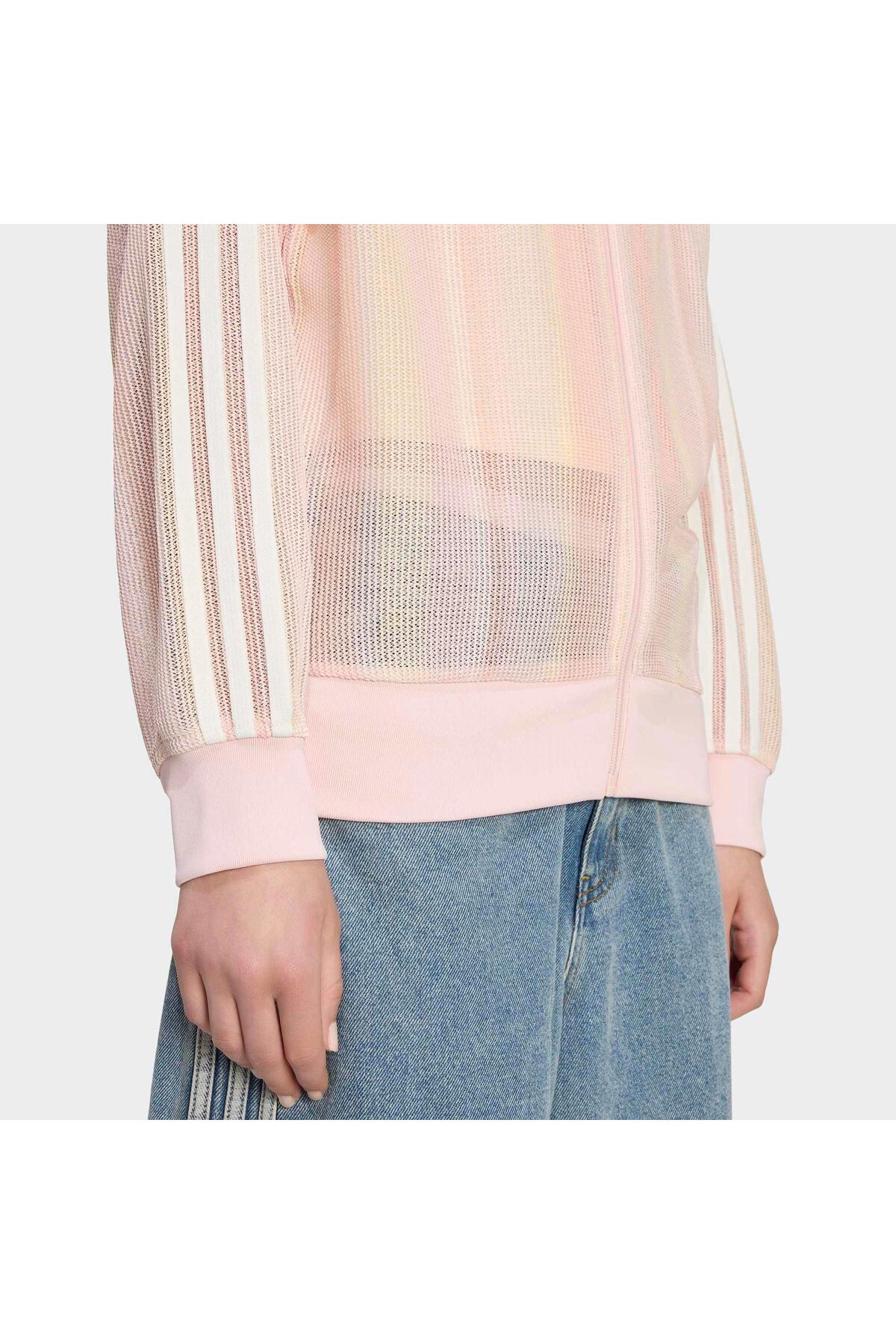 adidas Originals Summer Glow Knitted Firebird Kadın Pembe Ceket (KY2031) görsel 5