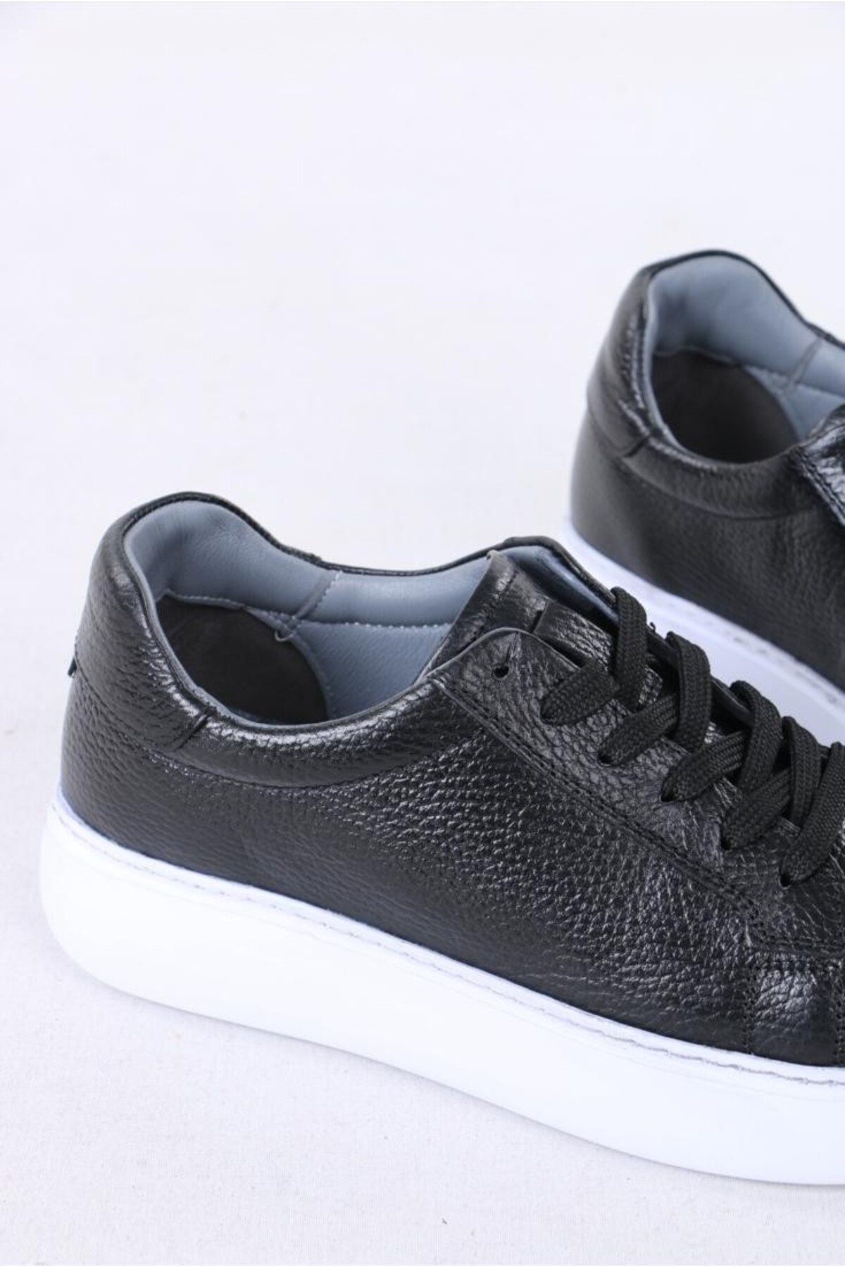 TROVIX Premium Siyah Erkek Sneaker, %100 Hakiki Deri, Beyaz EVA Tabanı görsel 5