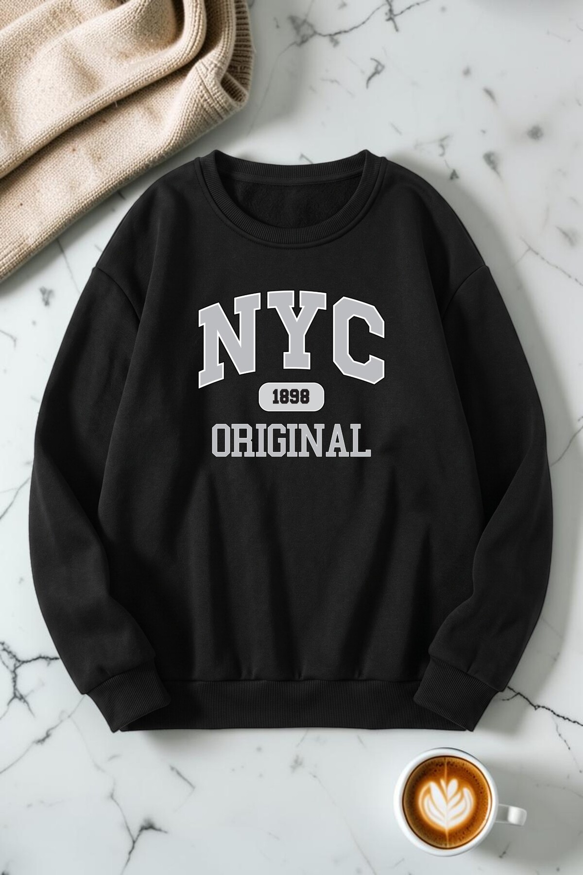 trendypassion Unisex Nyc Original Printed Crew Neck Sweatshirt