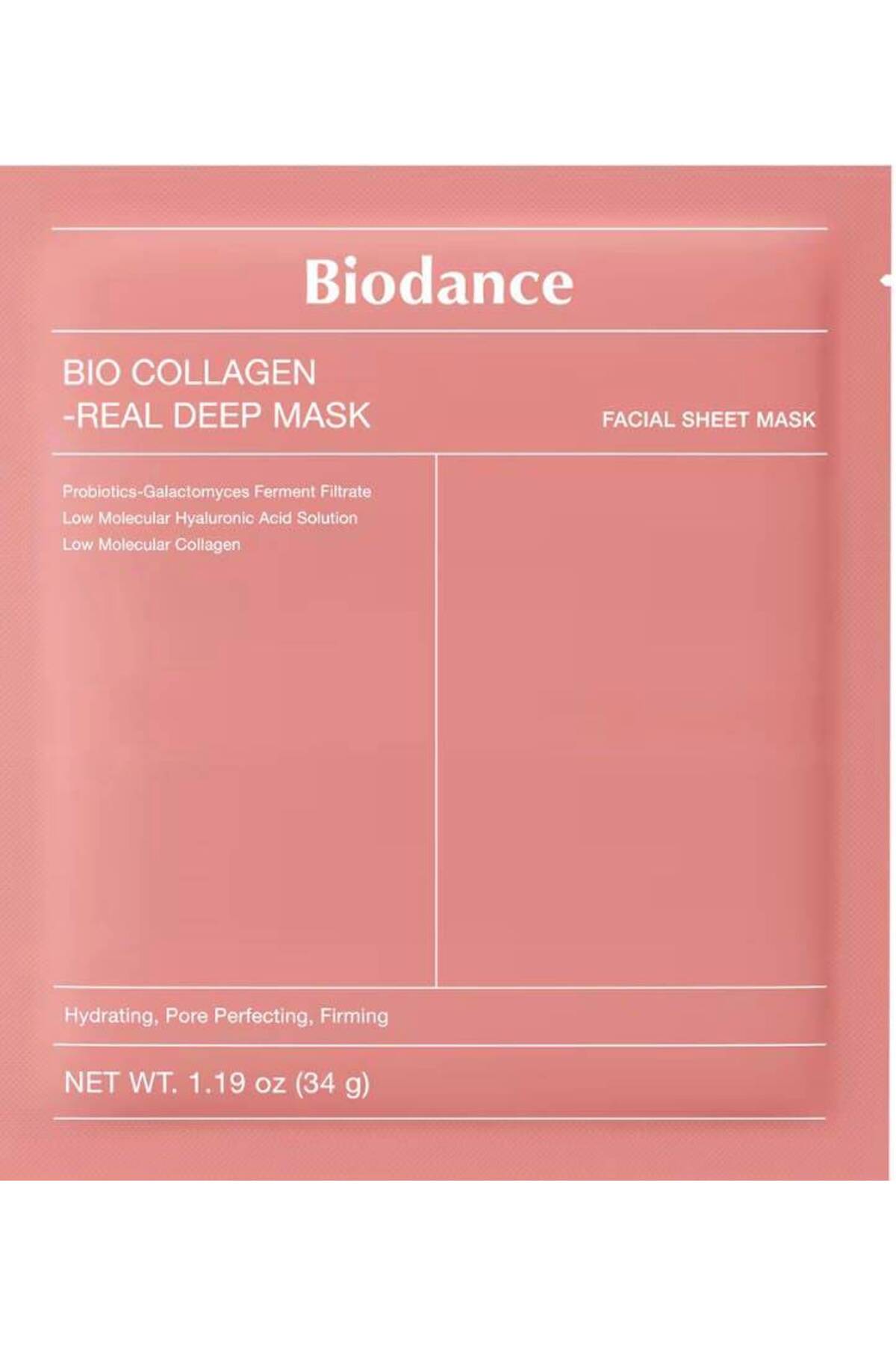 Biodance Bio Collagen Real Deep Mask 34 g – Kolajen Hidrojel Yüz Maskesi, Yoğun Nemlendirme, Gözenek ve Sıkılaştırıcı Bakım — BİODANCE TEKLİ