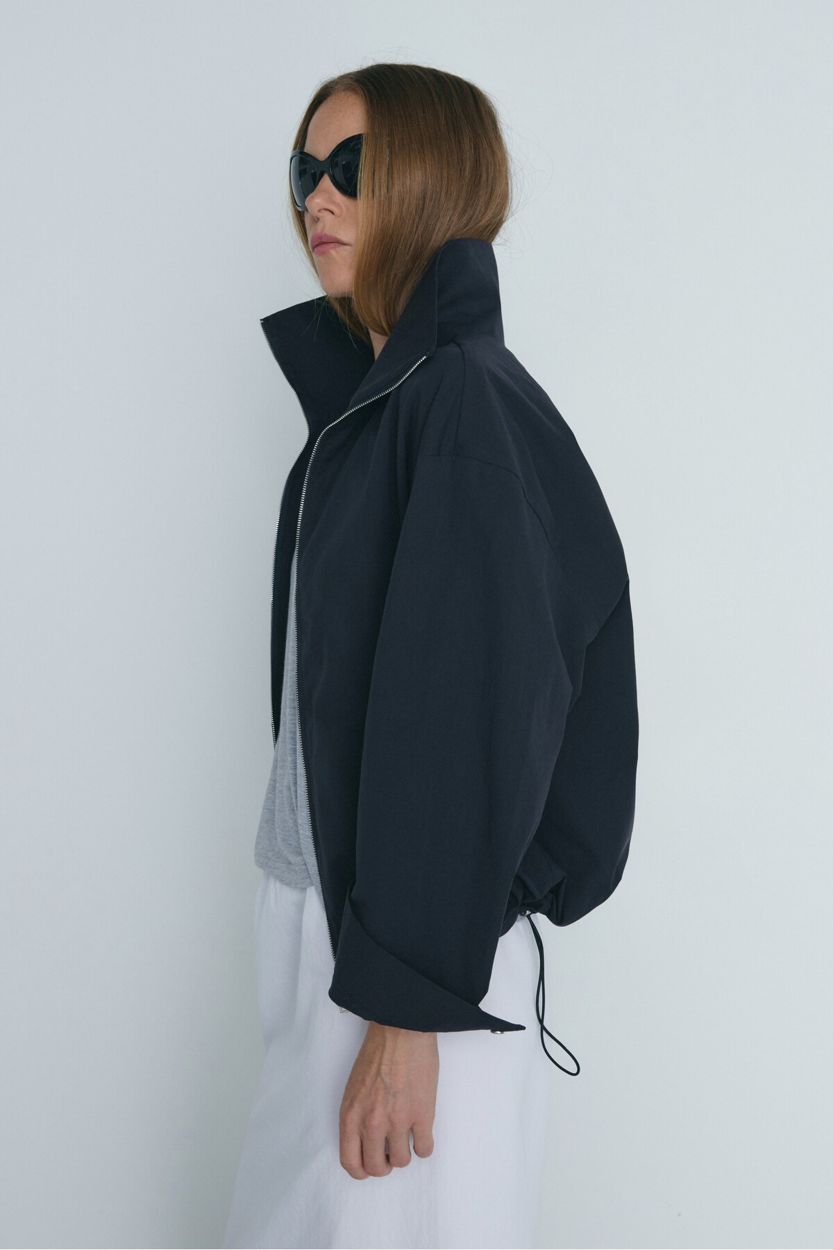 Suud Collection Lacivert Nora Fermuarlı Gabardin Ceket görsel 8