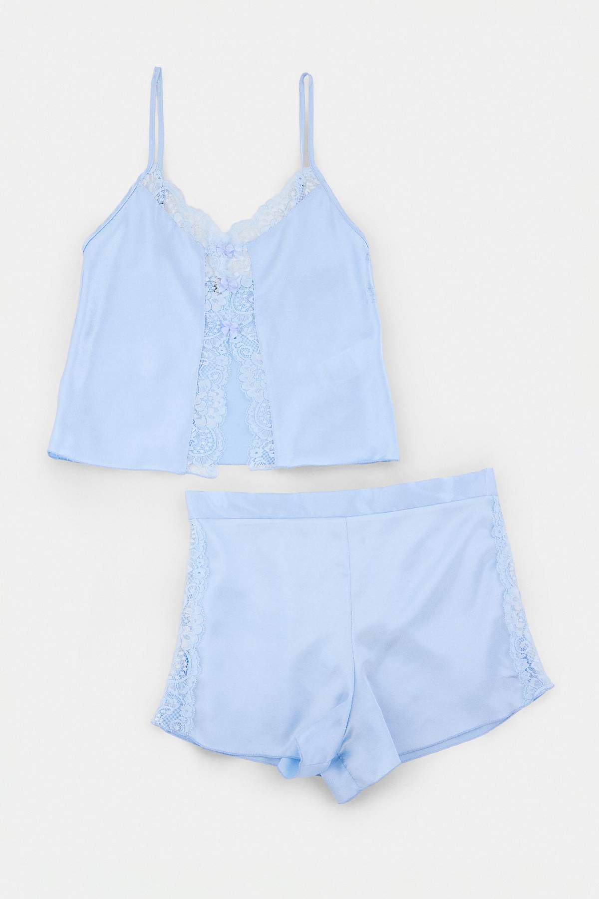Trendyolmilla Mavi Düz Saten Dokuma Pijama Takımı THMSS26PT00264