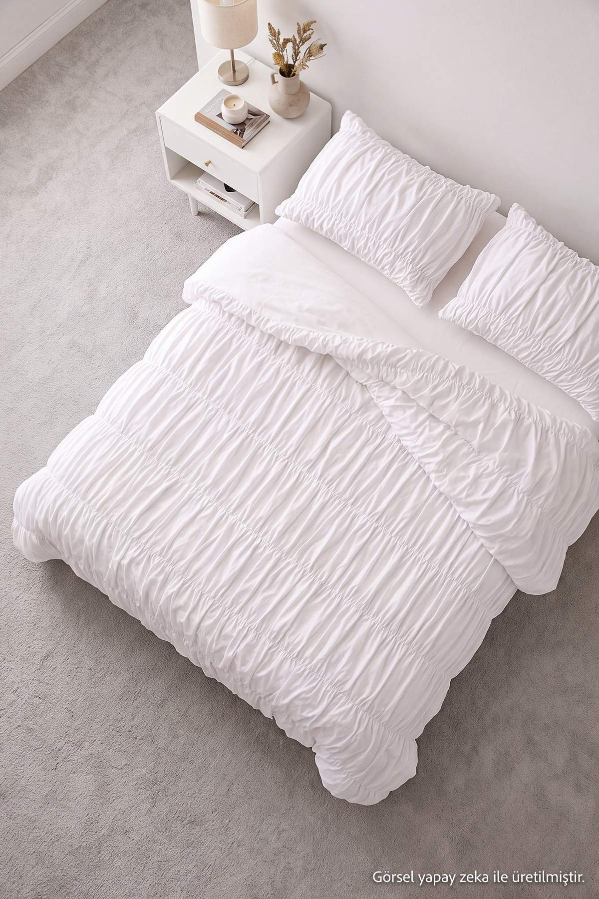 Trendyol Home White Drawstring Double Duvet Cover Set Tphss26Ckn00038