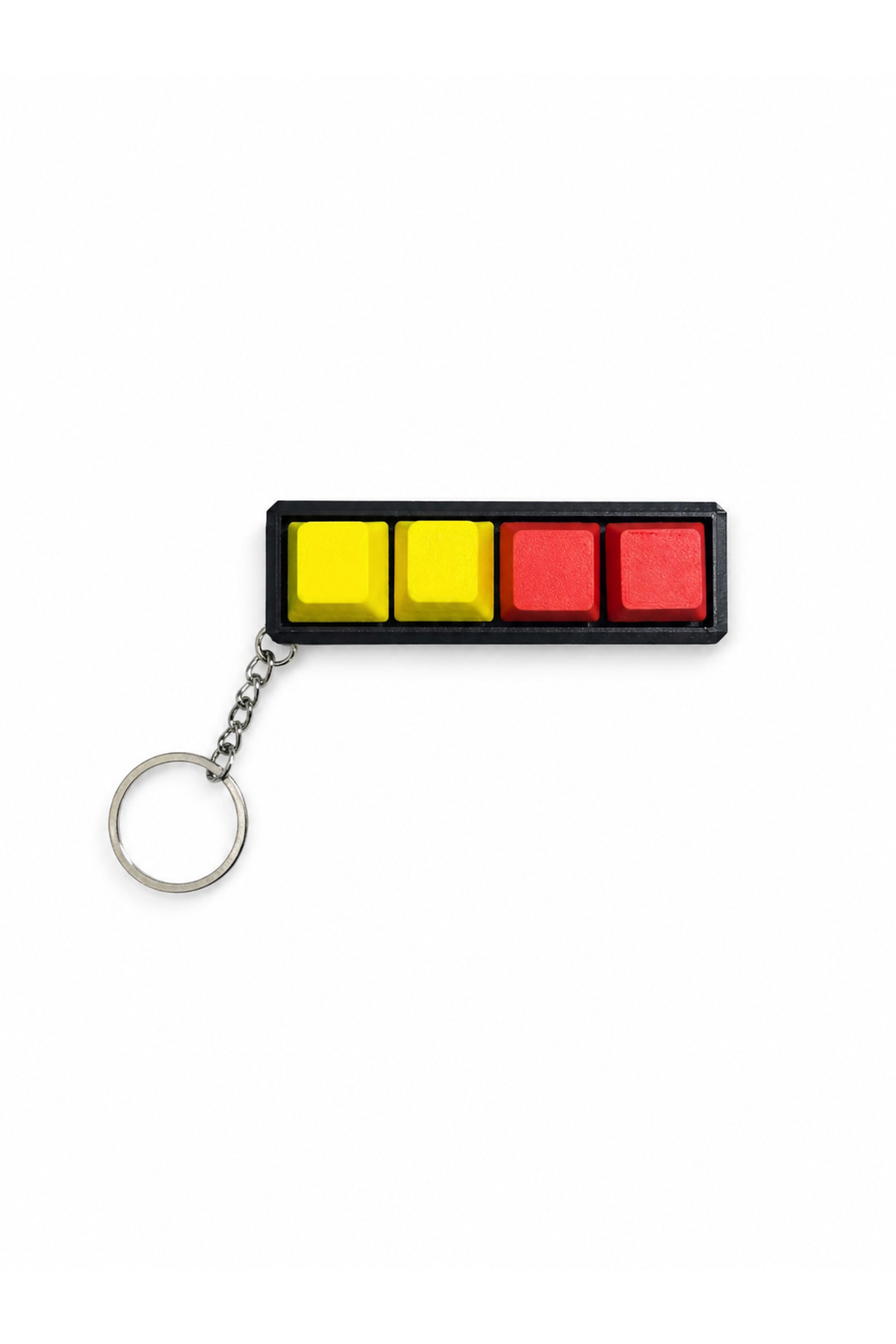 Yellow Red 4-Piece Keycap Keychain – Blue Switch Mechanical Key – Stress Shooting Keyboard Keychain